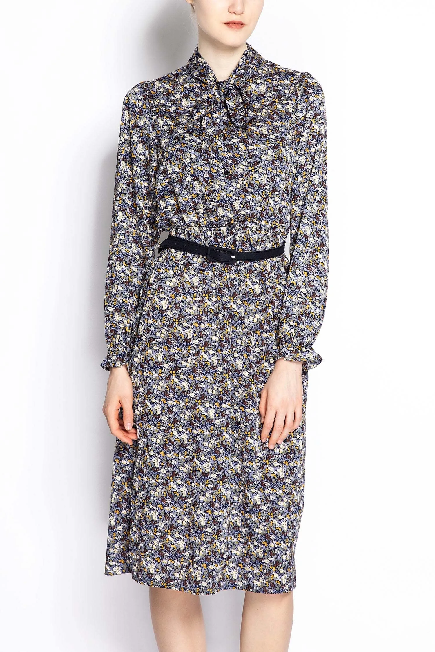 Floral Print Dress With Belt