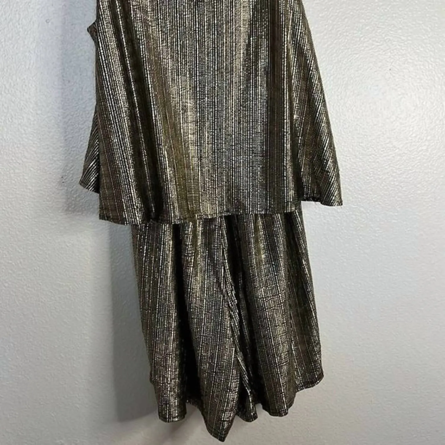 Foil Romper In Gold