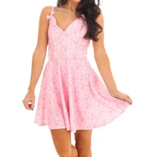 Forevermore Bow Sporty Romper In Pink