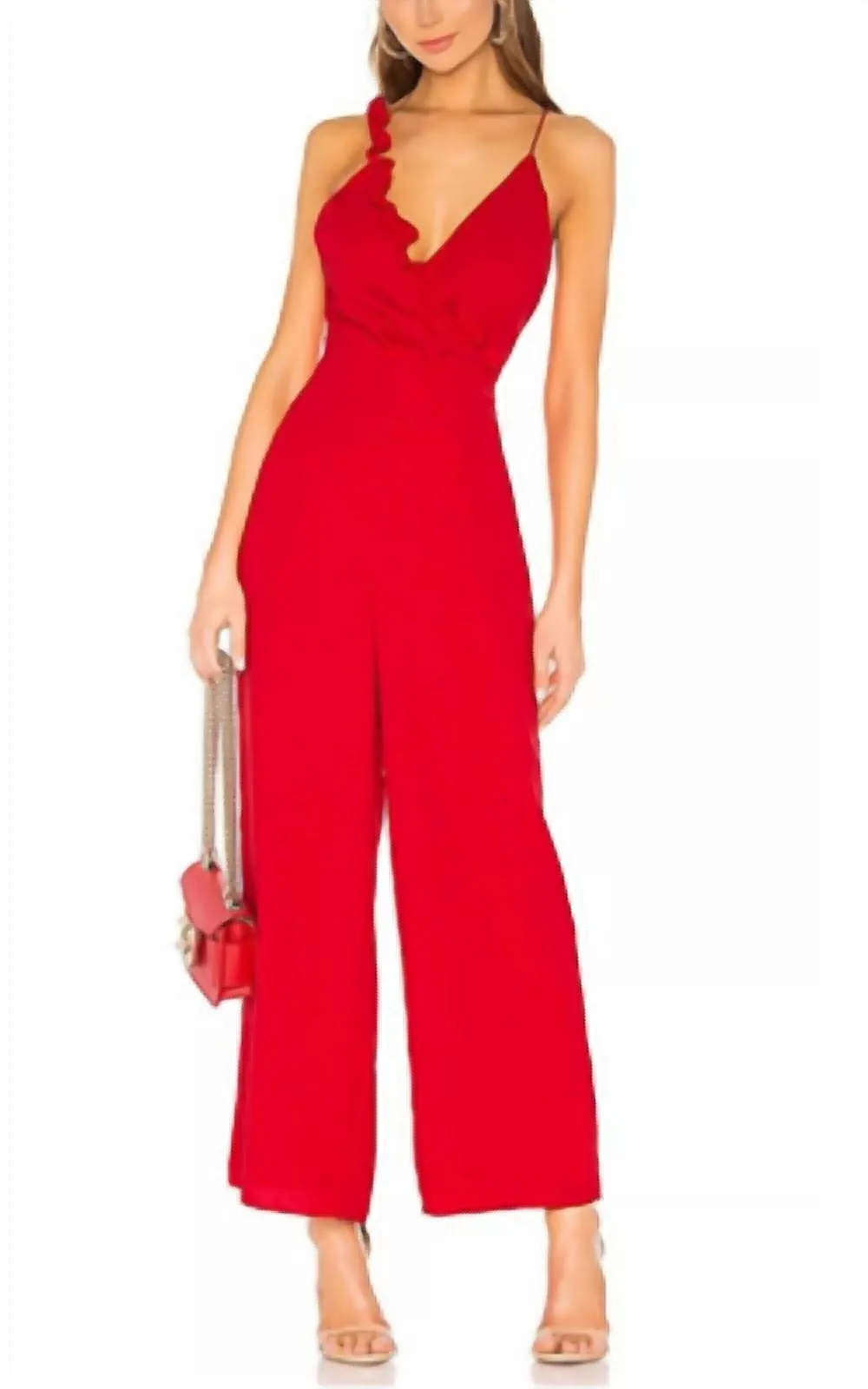 Forget You Jumpsuit In Cherry