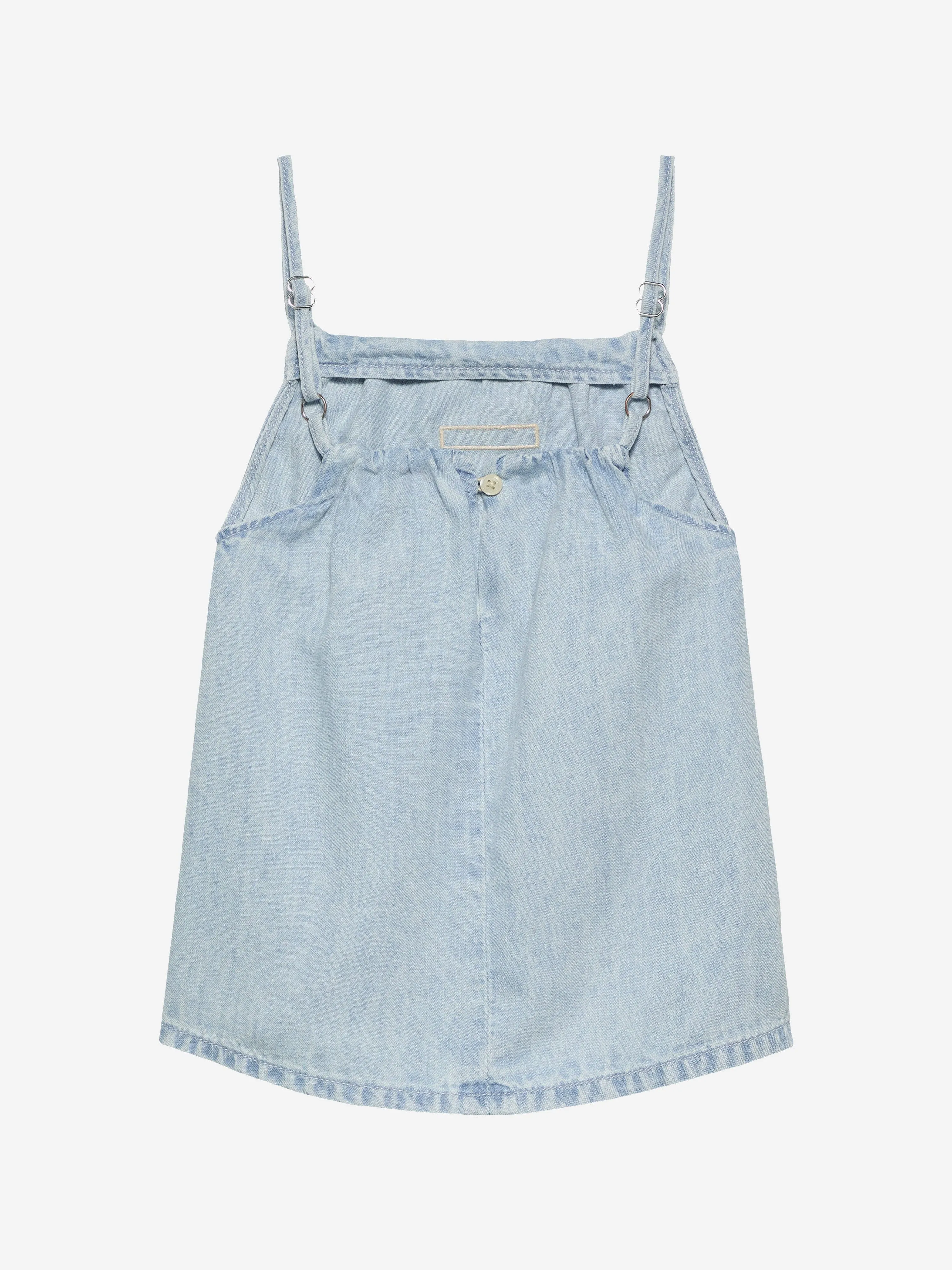 Girls Denim Strap Top in Blue