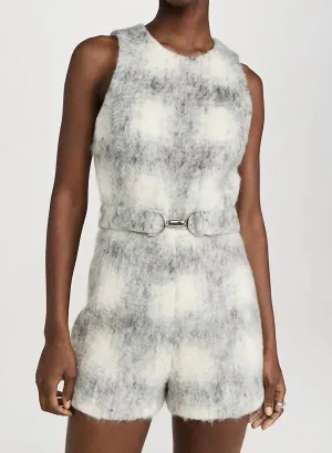 Hazel Wool Belted Romper In Manderlay Wool