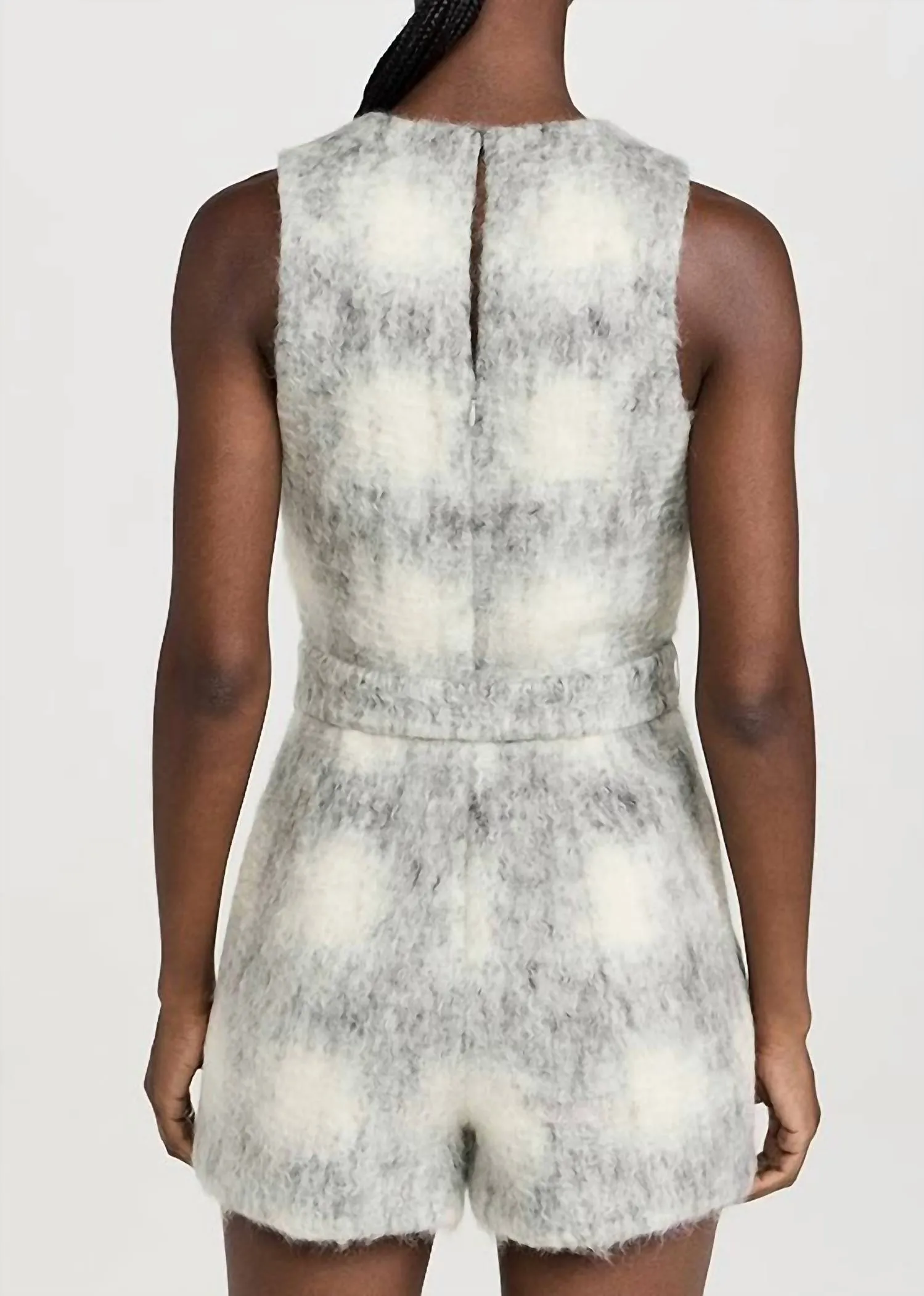 Hazel Wool Belted Romper In Manderlay Wool