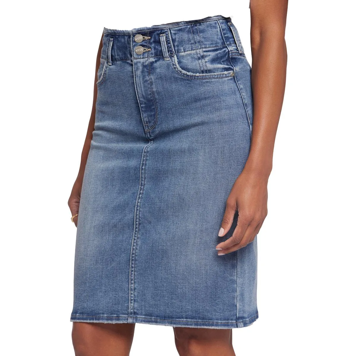 Hollywood Womens High-Rise Denim Denim Skirt
