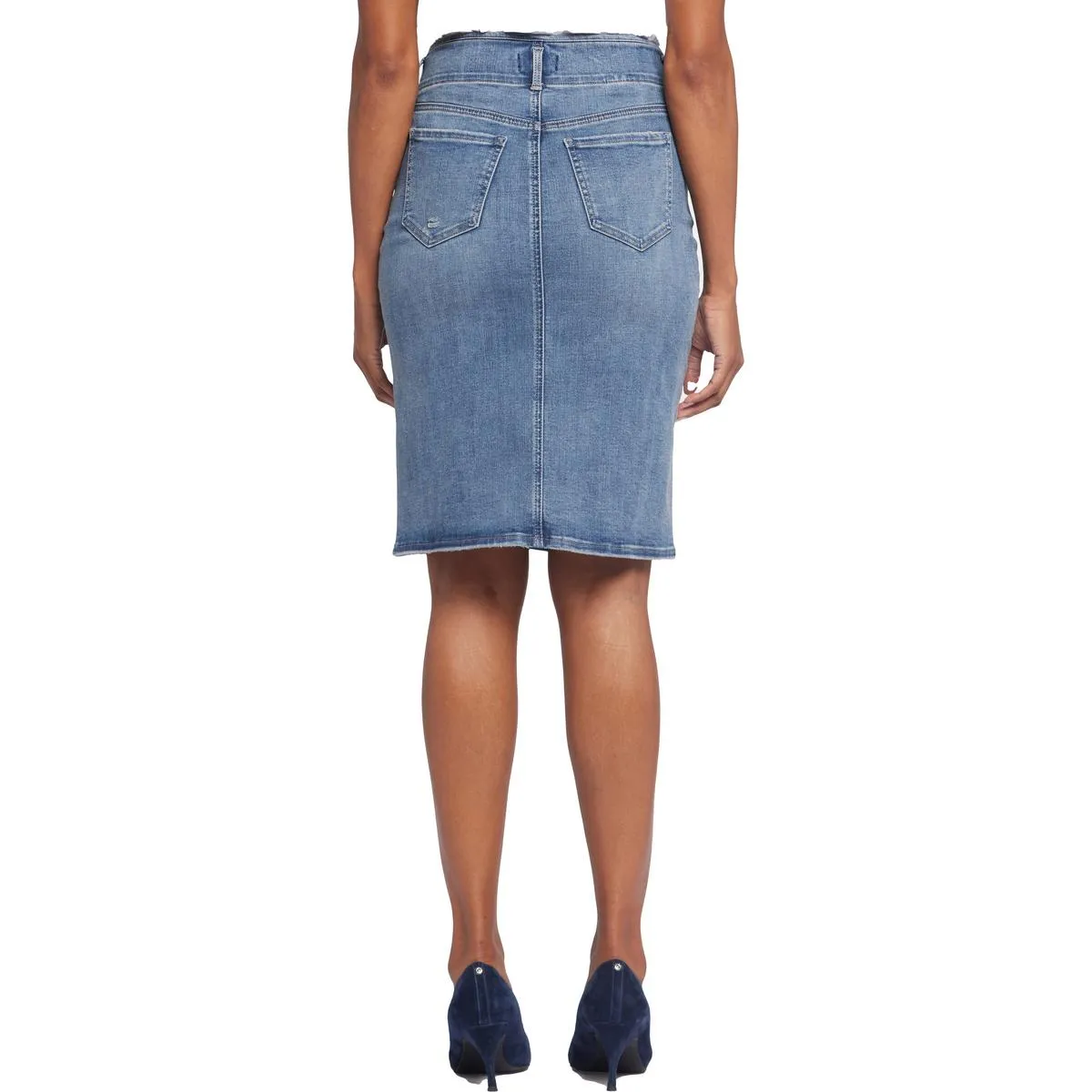 Hollywood Womens High-Rise Denim Denim Skirt