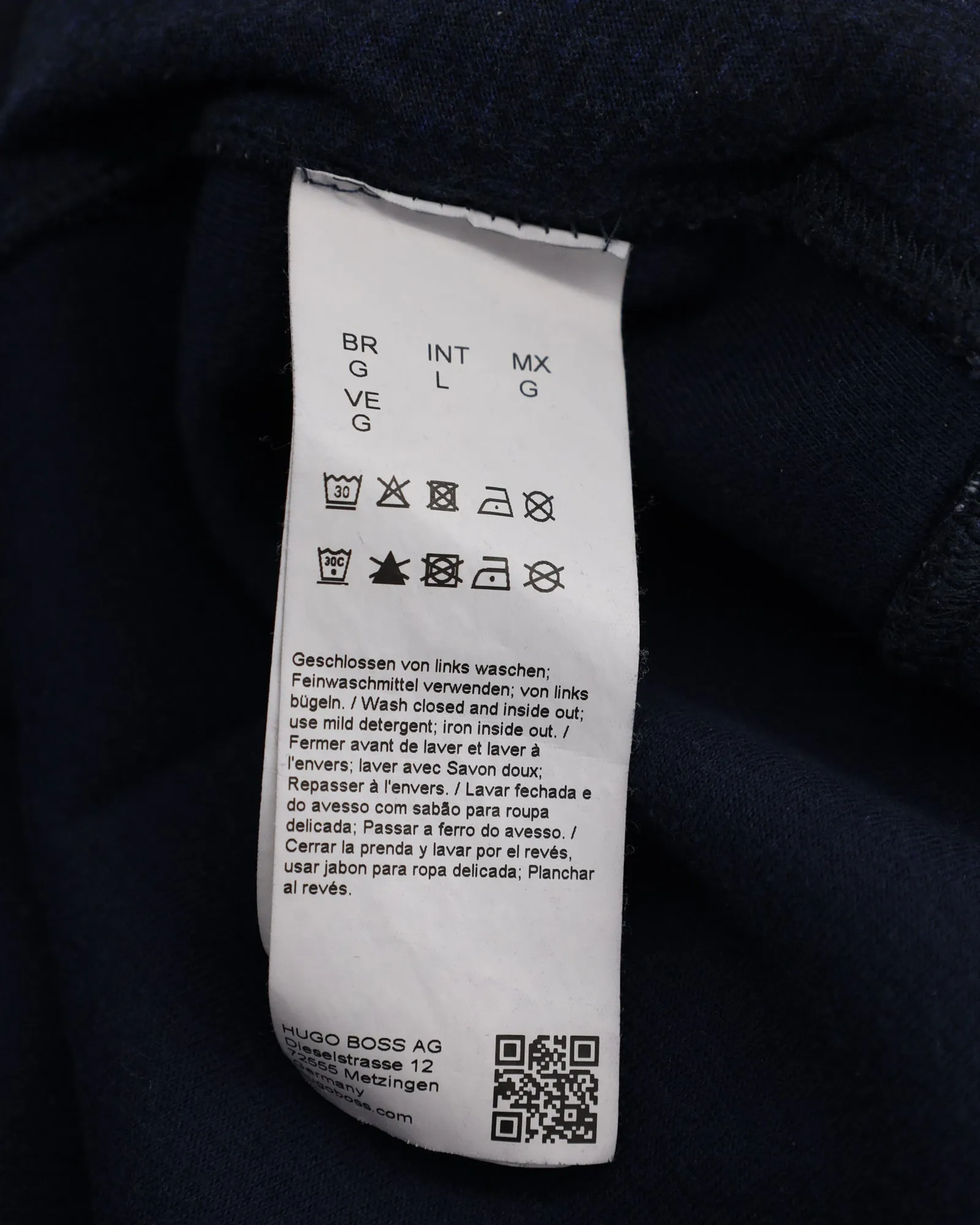 Hugo Boss Slim Fit Zip Cardigan in Navy Blue Cotton