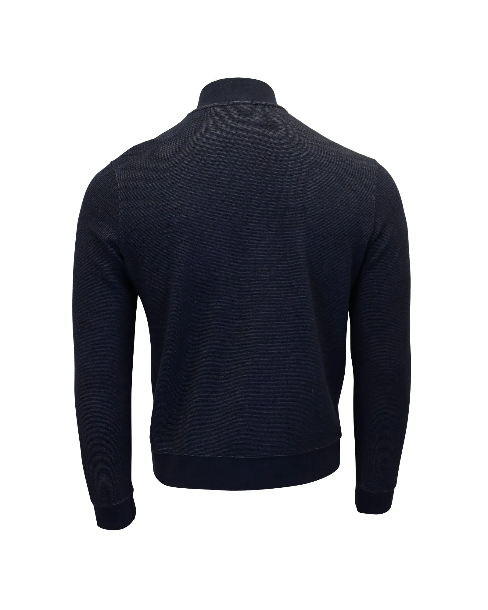 Hugo Boss Slim Fit Zip Cardigan in Navy Blue Cotton