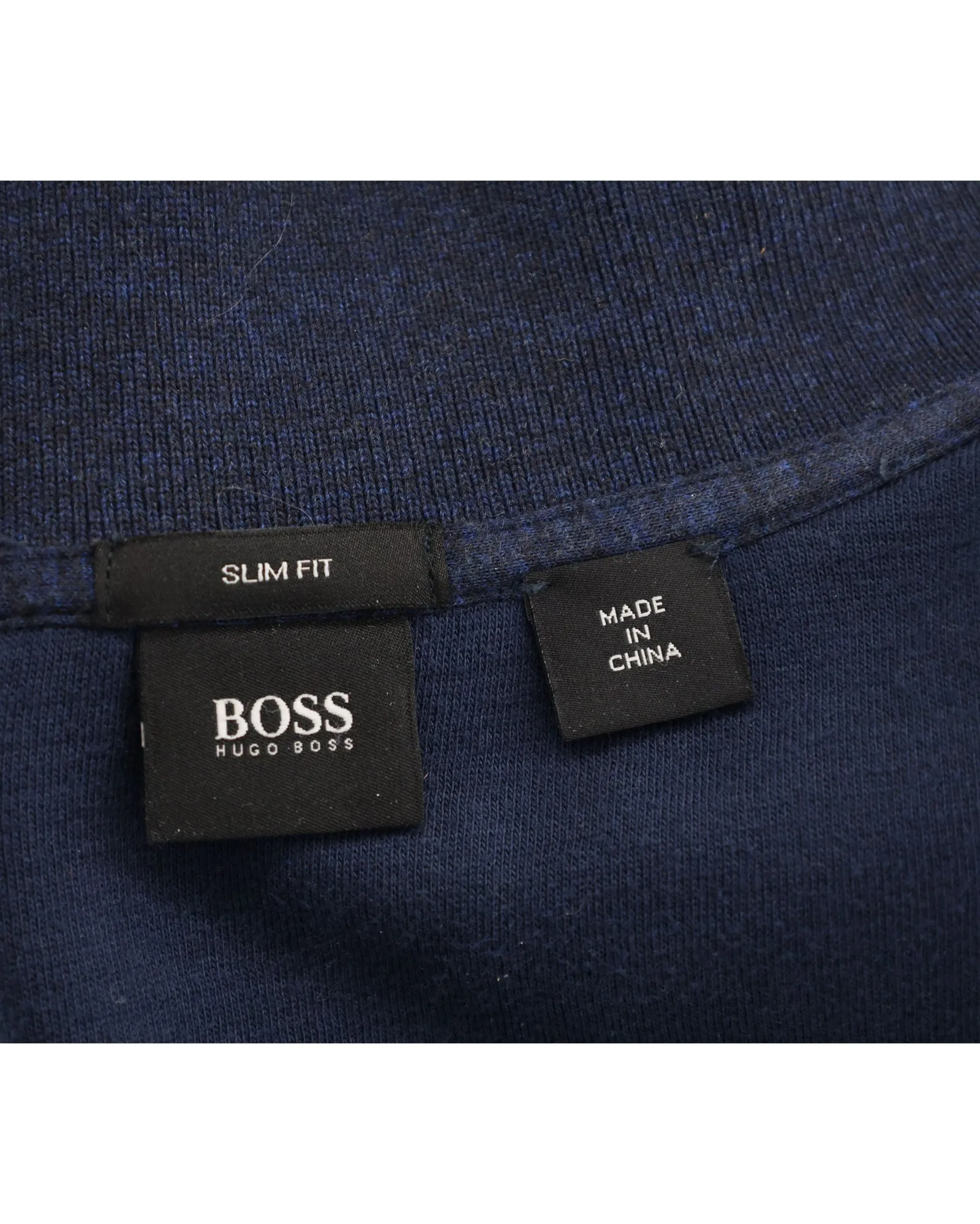 Hugo Boss Slim Fit Zip Cardigan in Navy Blue Cotton