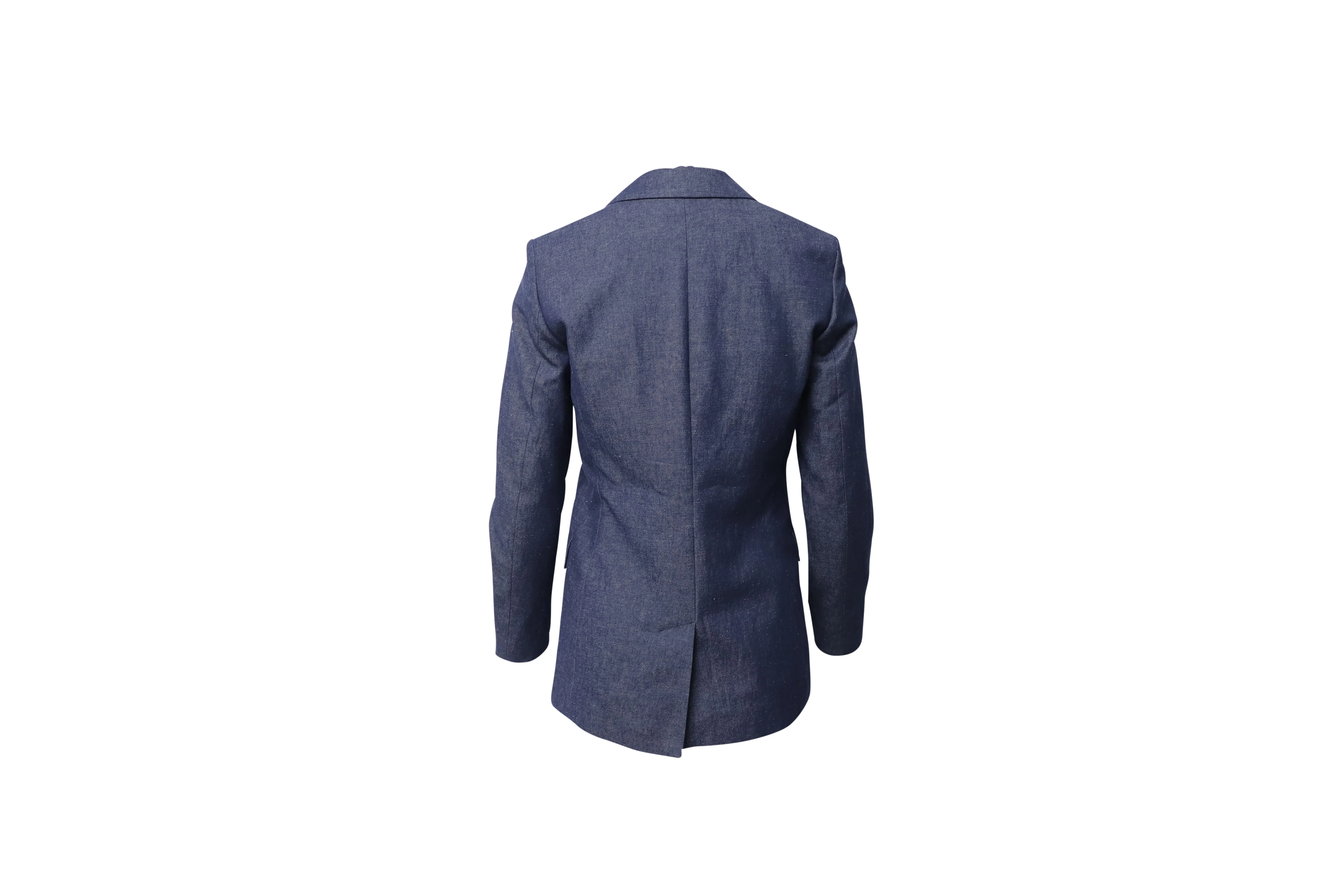 Hugo Denim Single-Breasted Jacket Blazer in Navy Blue Cotton Denim