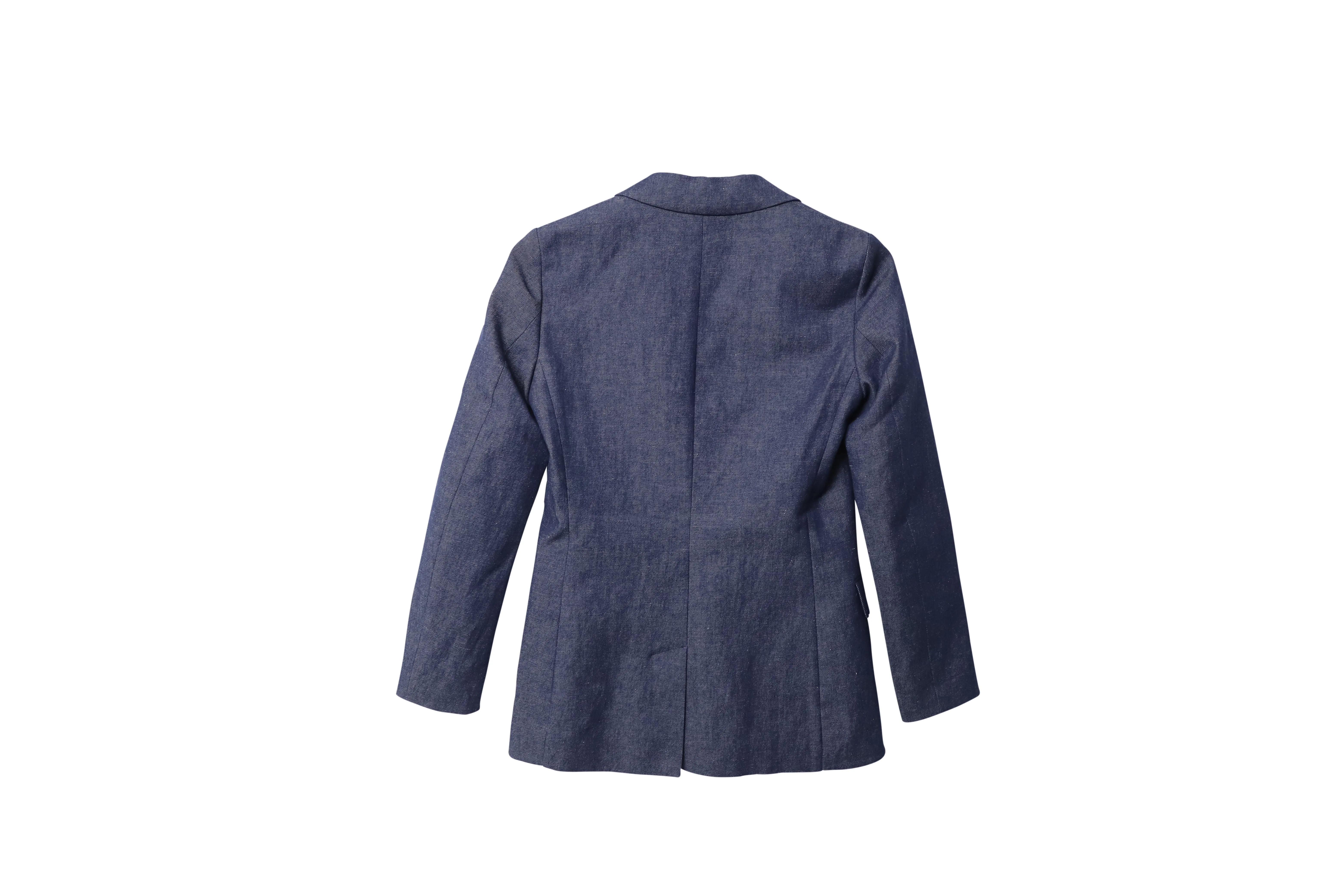 Hugo Denim Single-Breasted Jacket Blazer in Navy Blue Cotton Denim