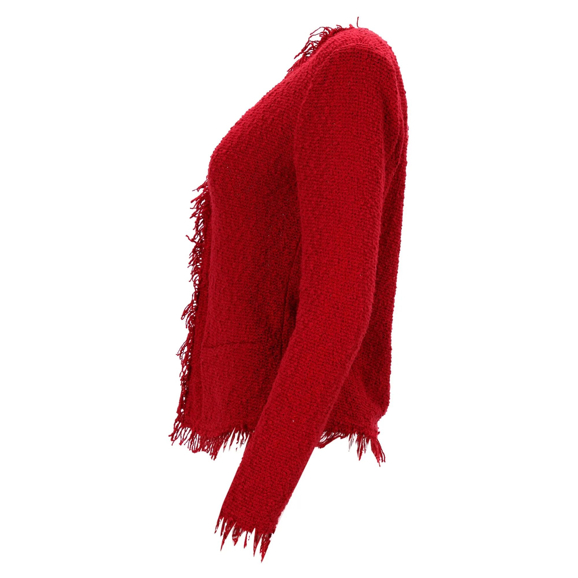 IRO Frayed Jacket in Red Cotton Tweed