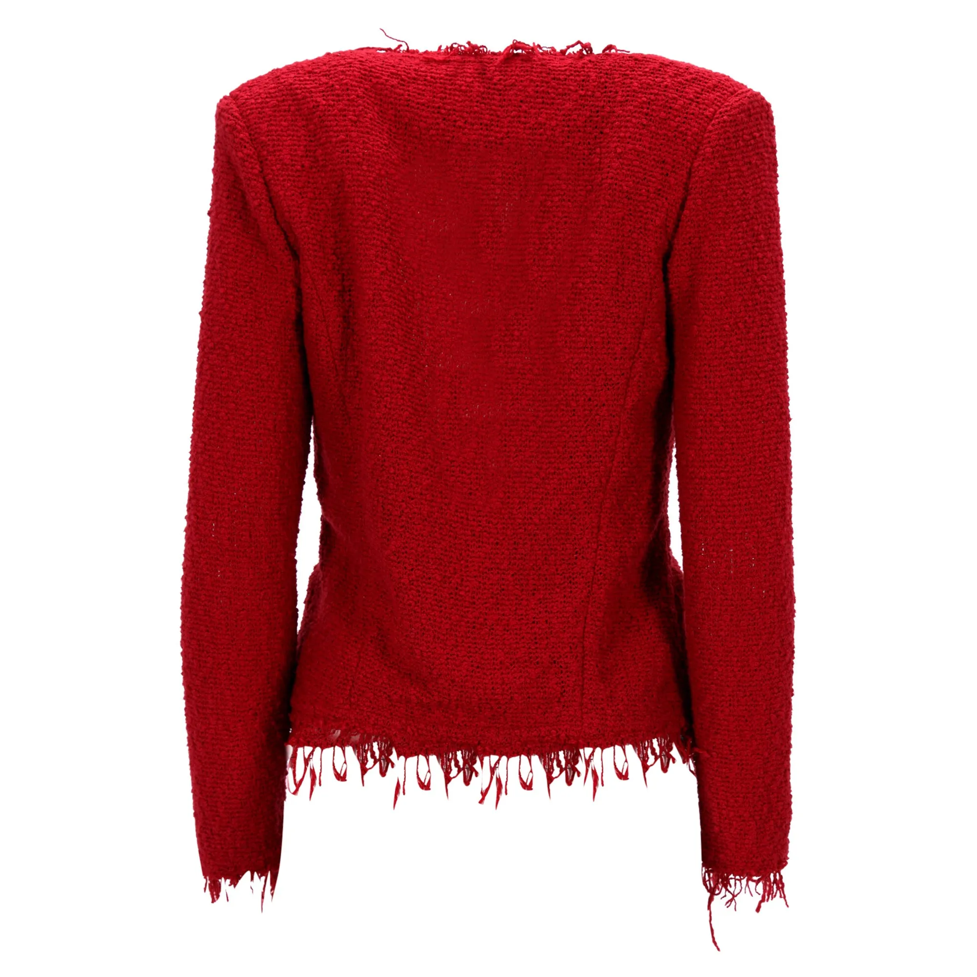 IRO Frayed Jacket in Red Cotton Tweed