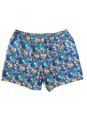 Isaia Mens Blue Orange Pink Green Multicolored Abstract Patterned Swim Trunk
