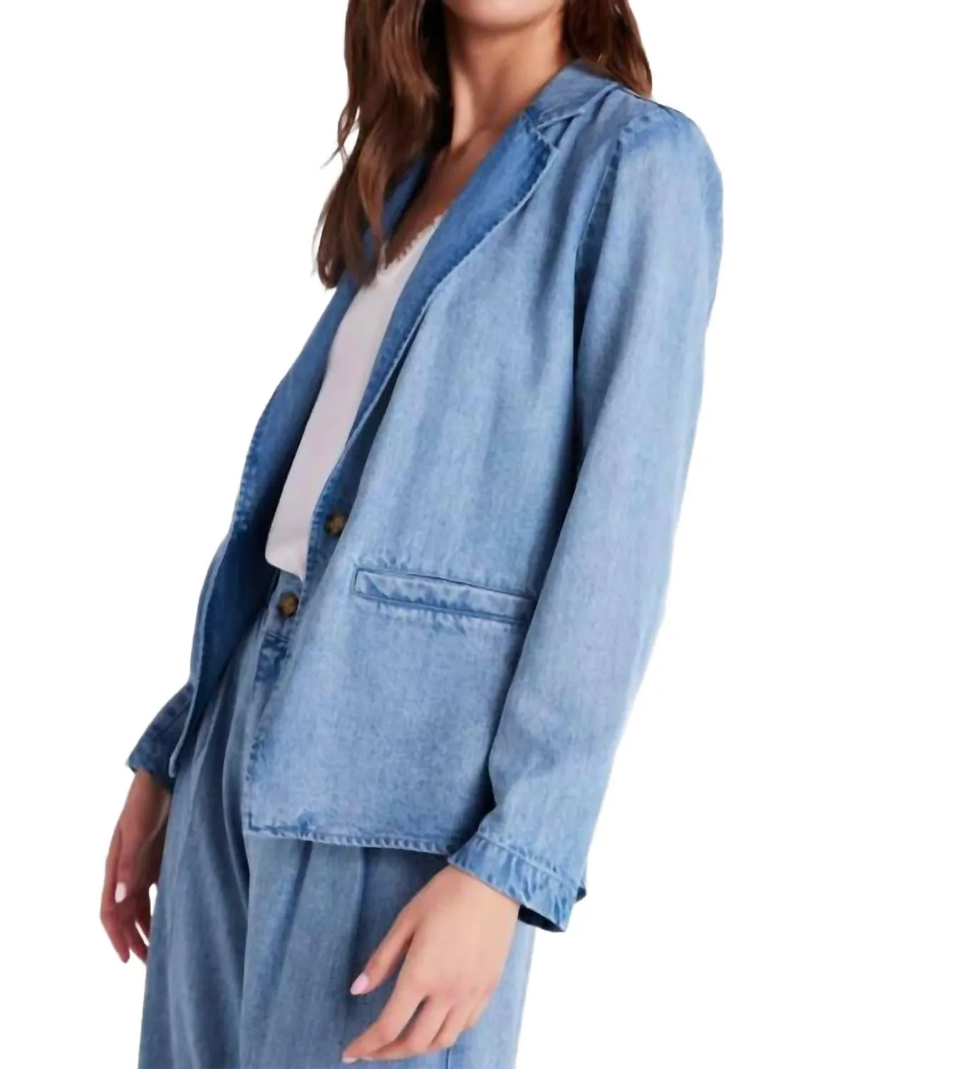 Jagger Longline Blazer In Horizon