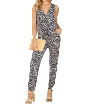 Janelle Jumpsuit In Blue Abstract Print
