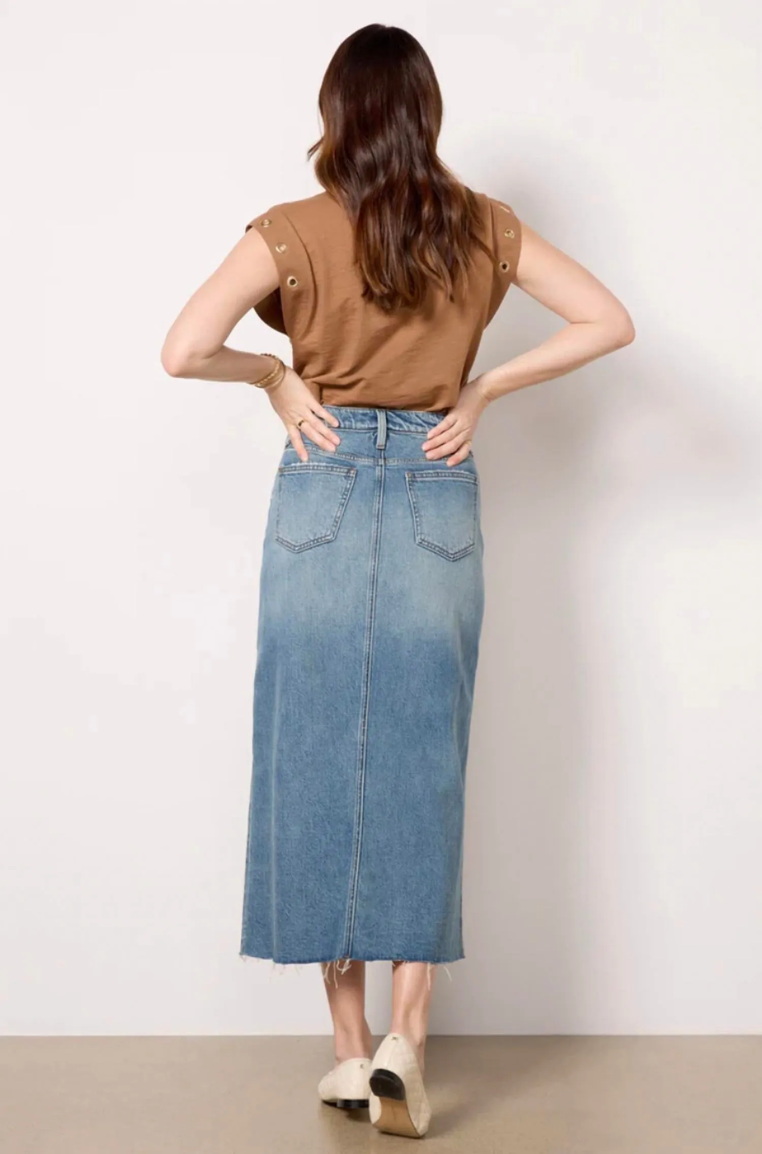 Jen Midi Skirt In Blue
