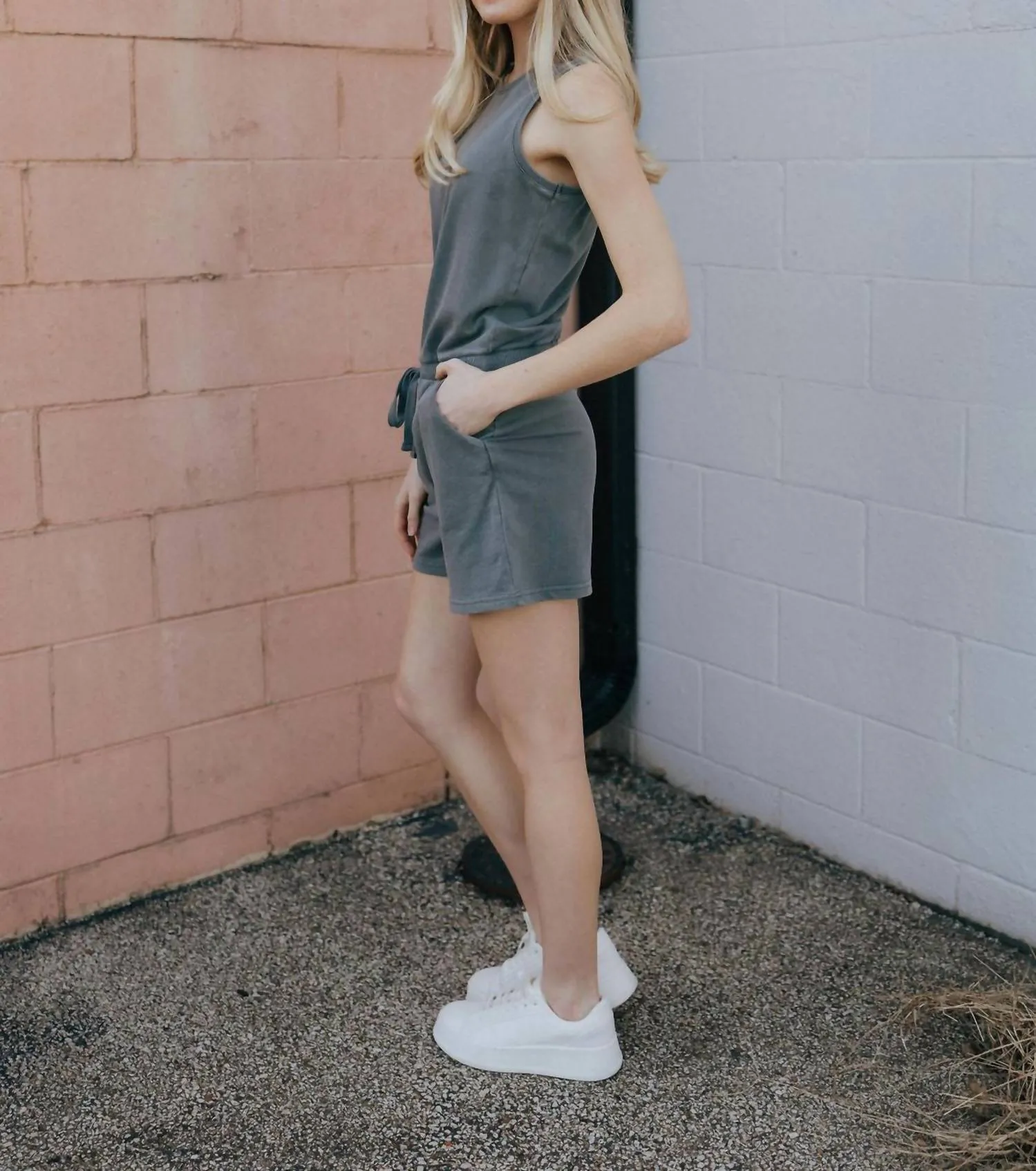 Joey Romper In Vintage Indigo