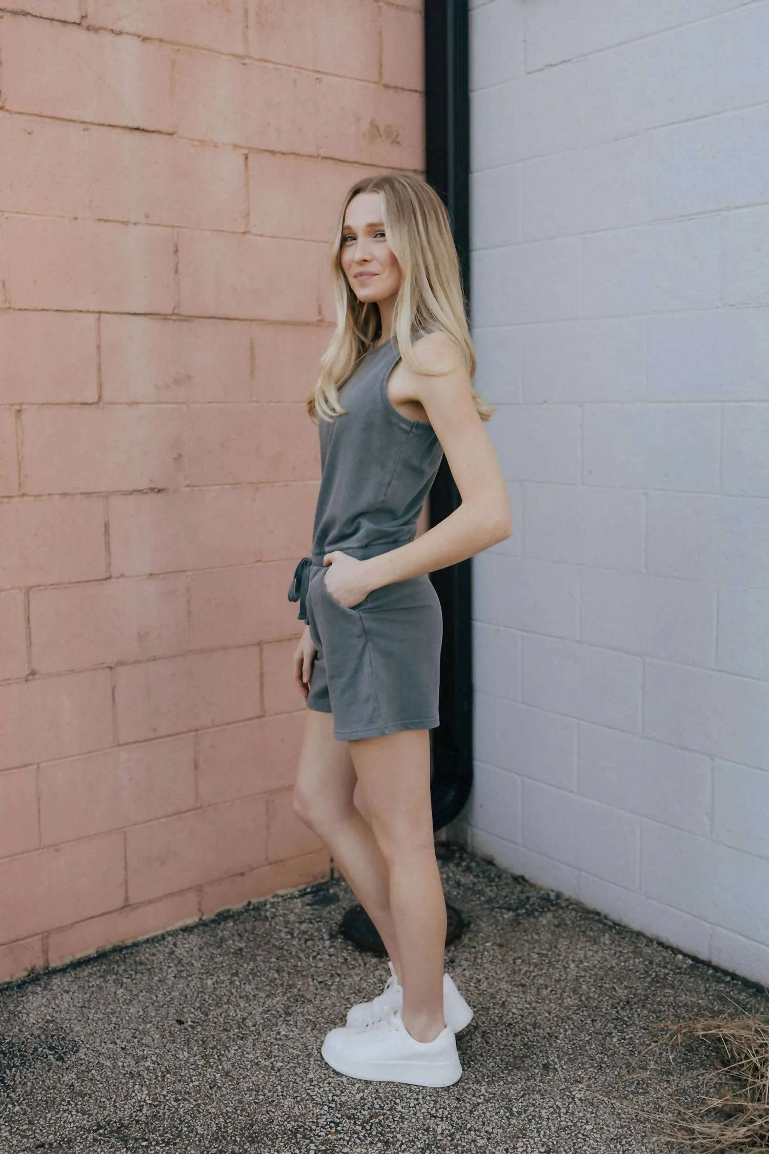 Joey Romper In Vintage Indigo