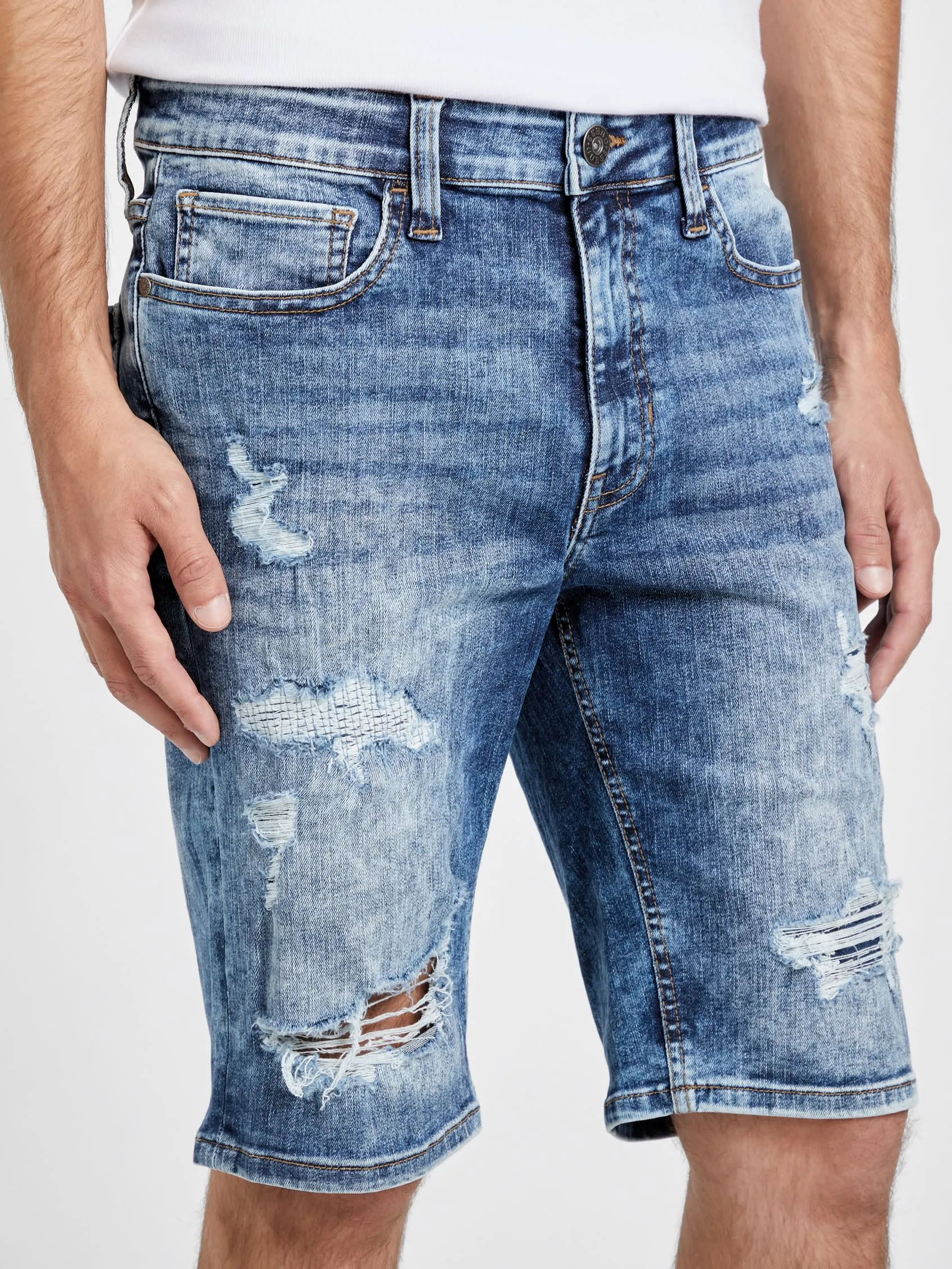 Jonah Rip-and-Repair Denim Shorts