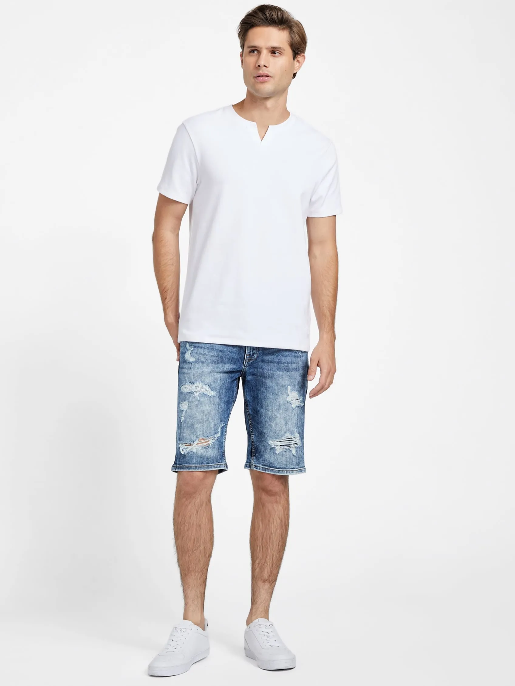 Jonah Rip-and-Repair Denim Shorts