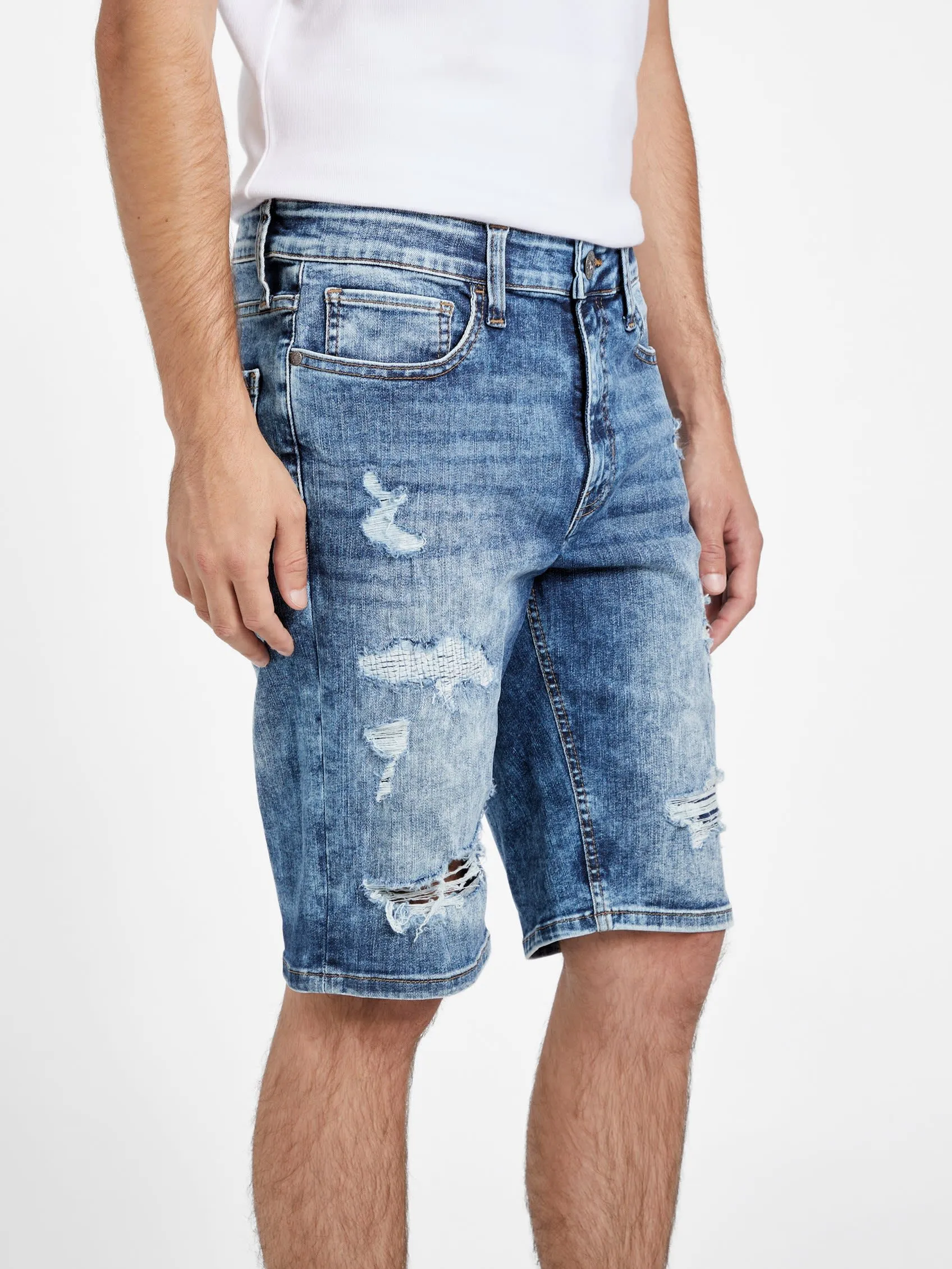 Jonah Rip-and-Repair Denim Shorts