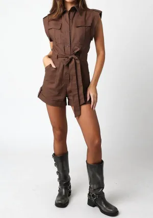 Juno Romper In Brown