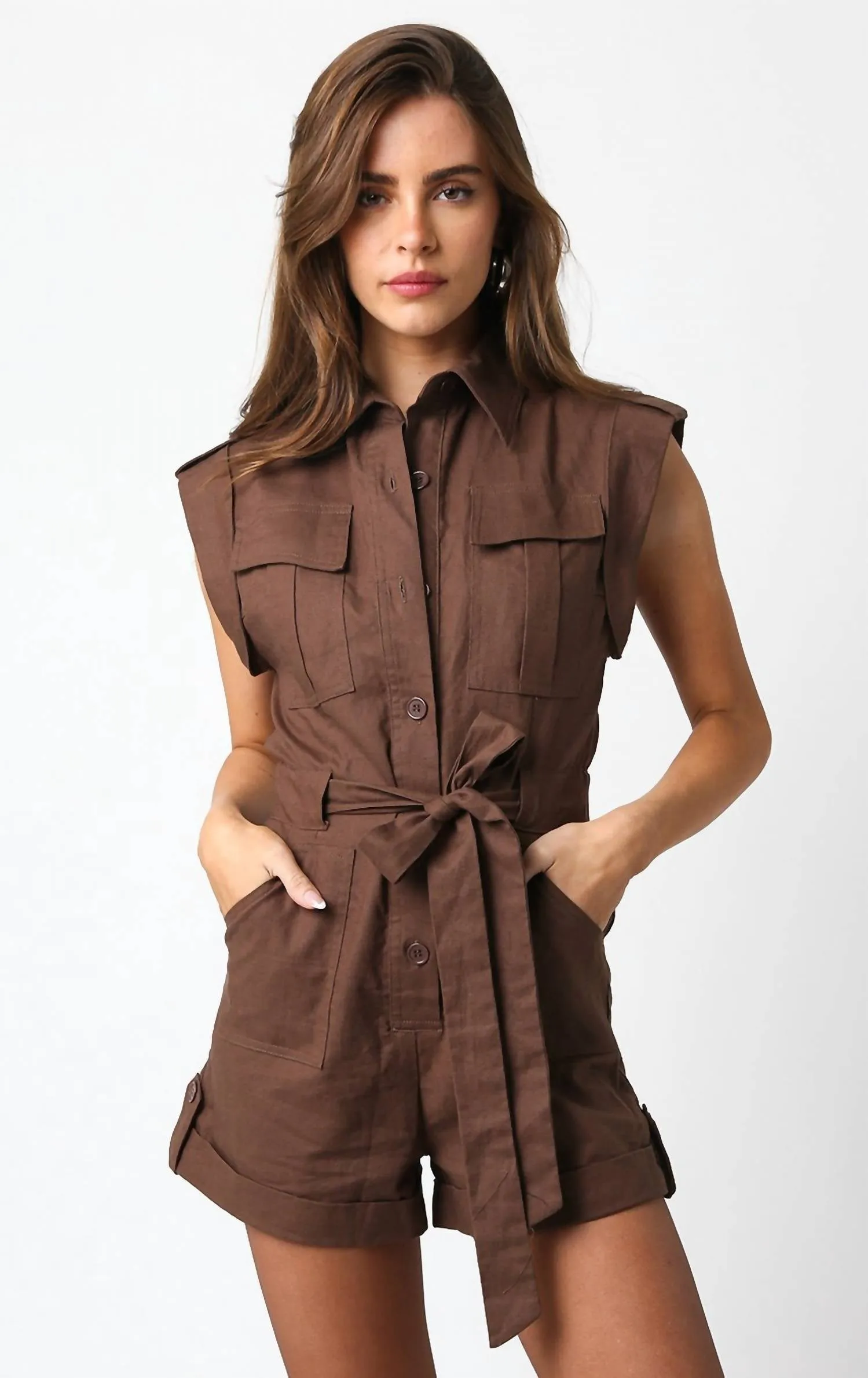 Juno Romper In Brown