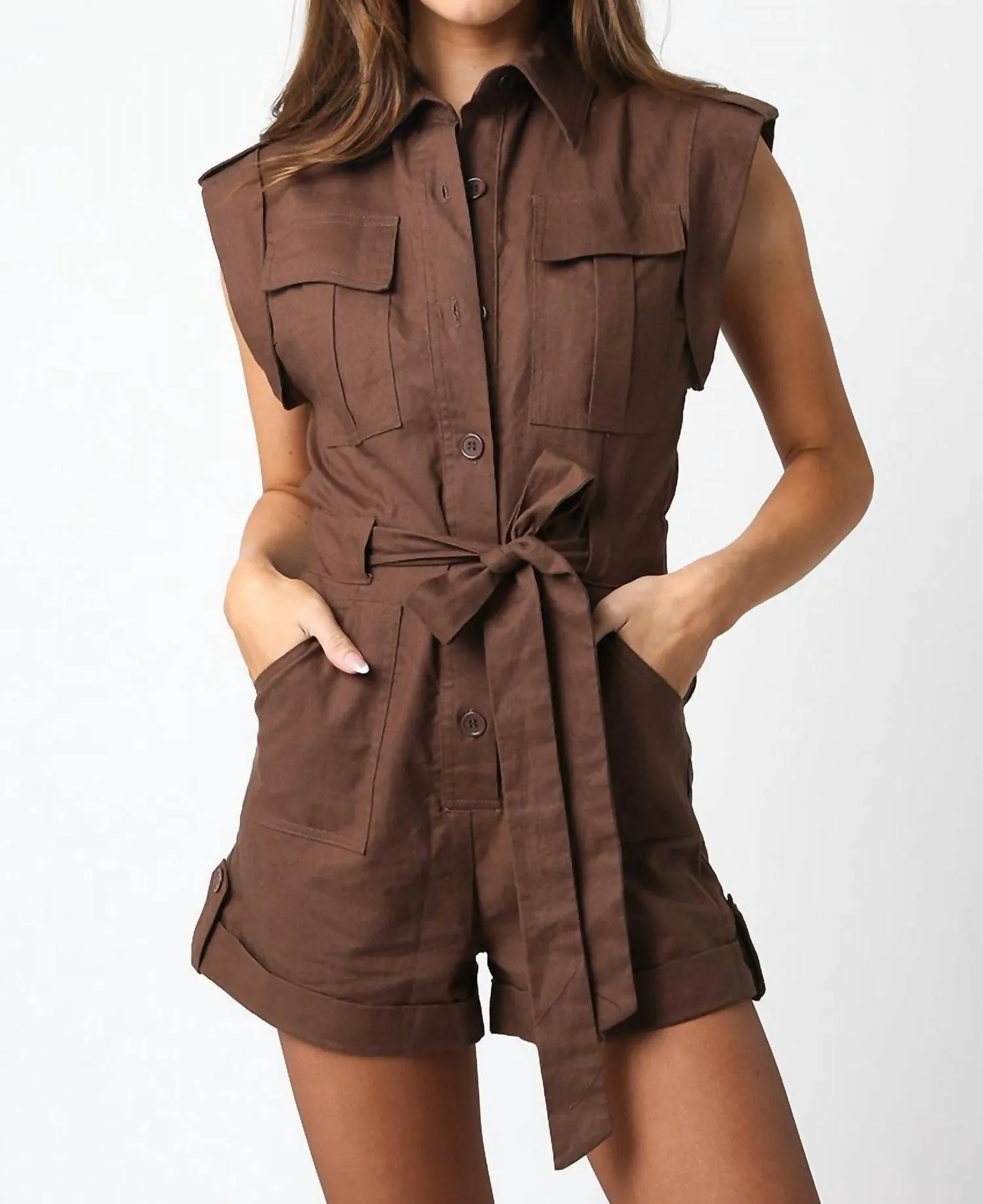 Juno Romper In Brown