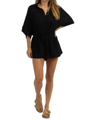 Keeper Linen Romper In Black
