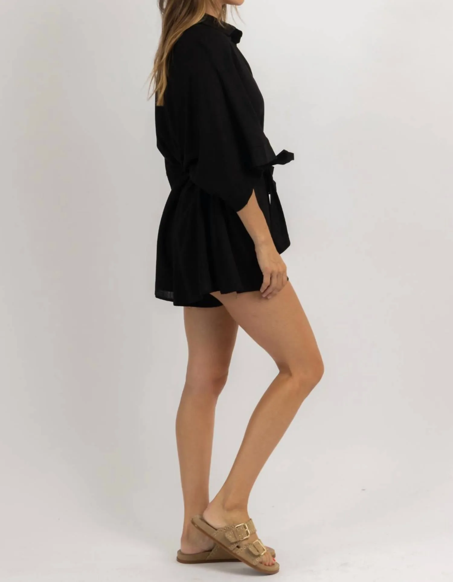 Keeper Linen Romper In Black