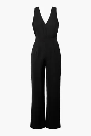 Kelli Deep V Jumpsuit In Black