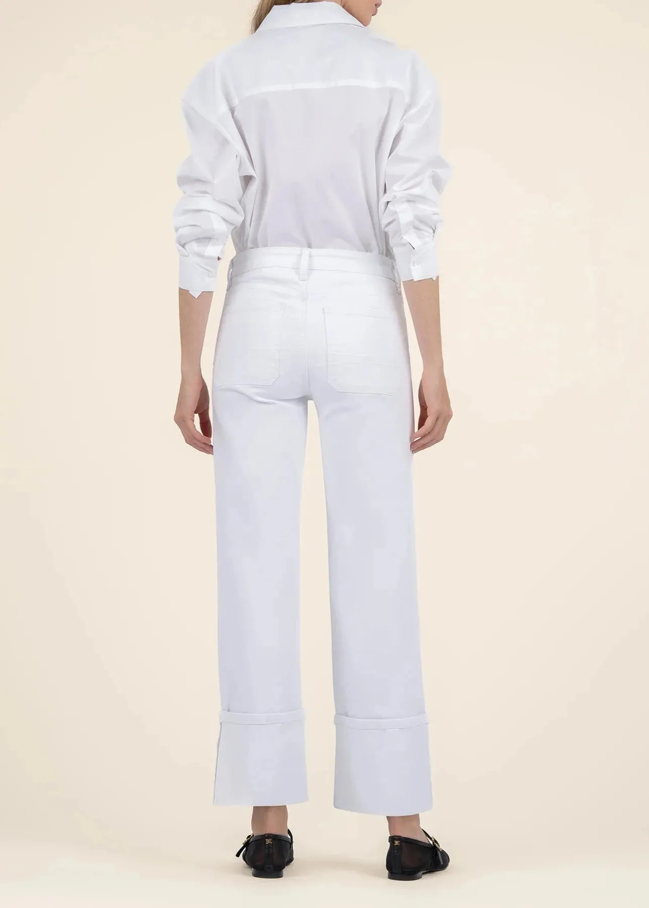 Kut From the Kloth Charlotte High Rise Fab Ab Wide Leg-Roll Up Jeans
