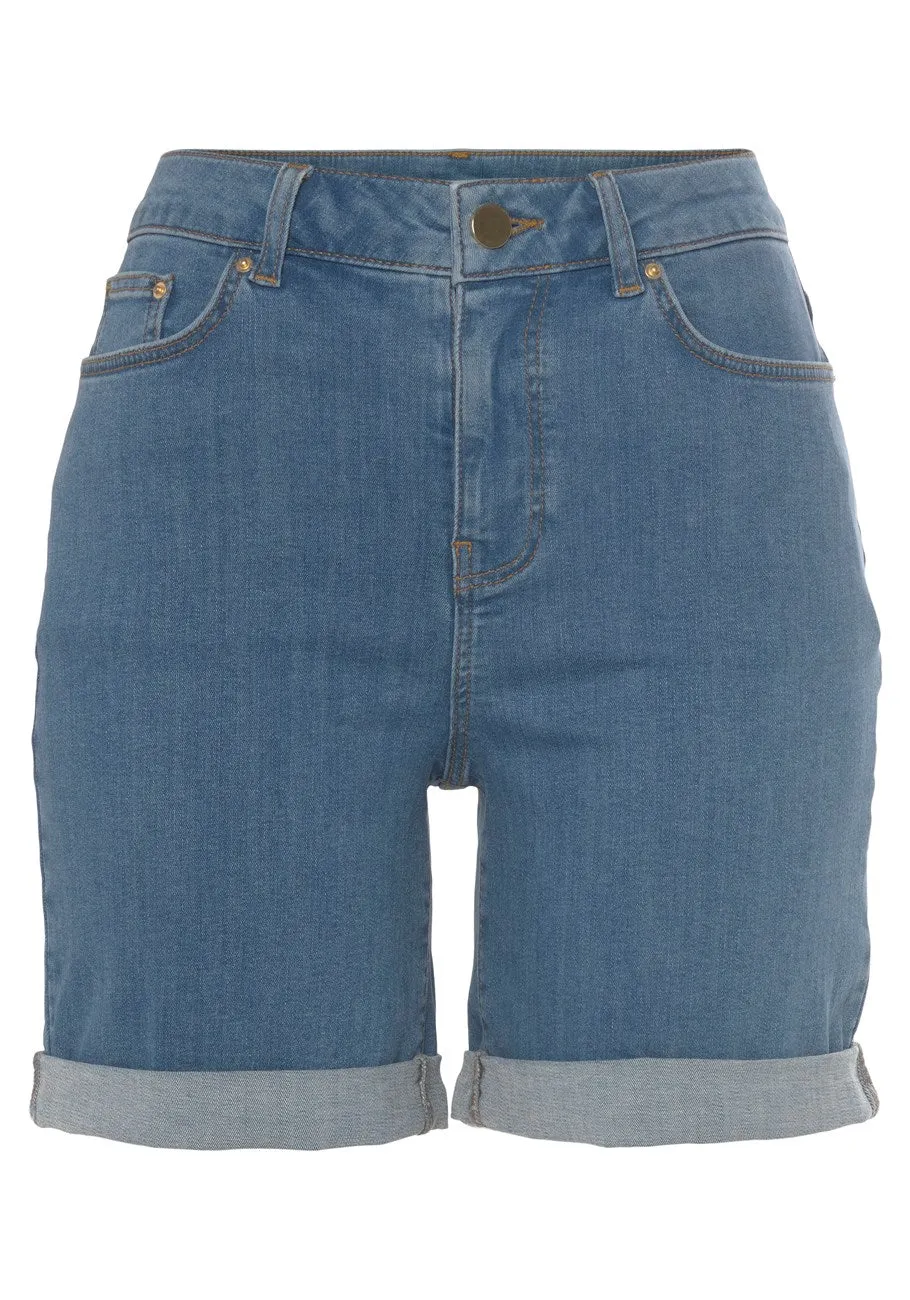LASCANA Women's Cuffed Denim Shorts
