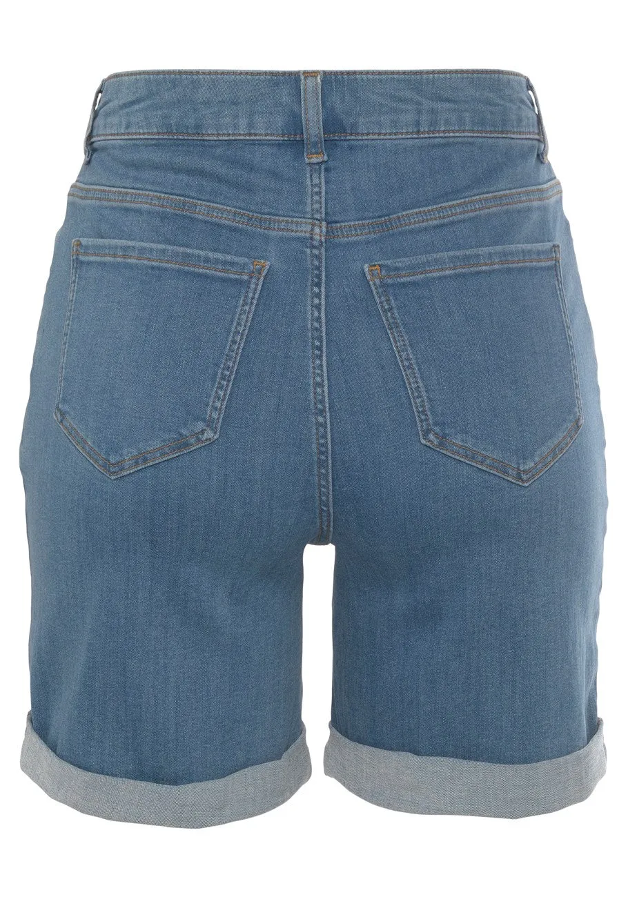 LASCANA Women's Cuffed Denim Shorts