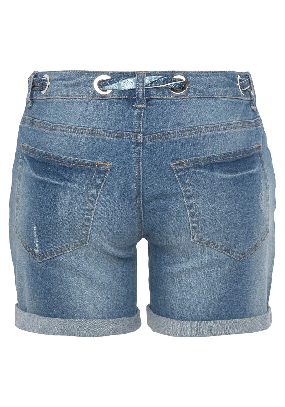 LASCANA Women's Scarf Belt Shorts