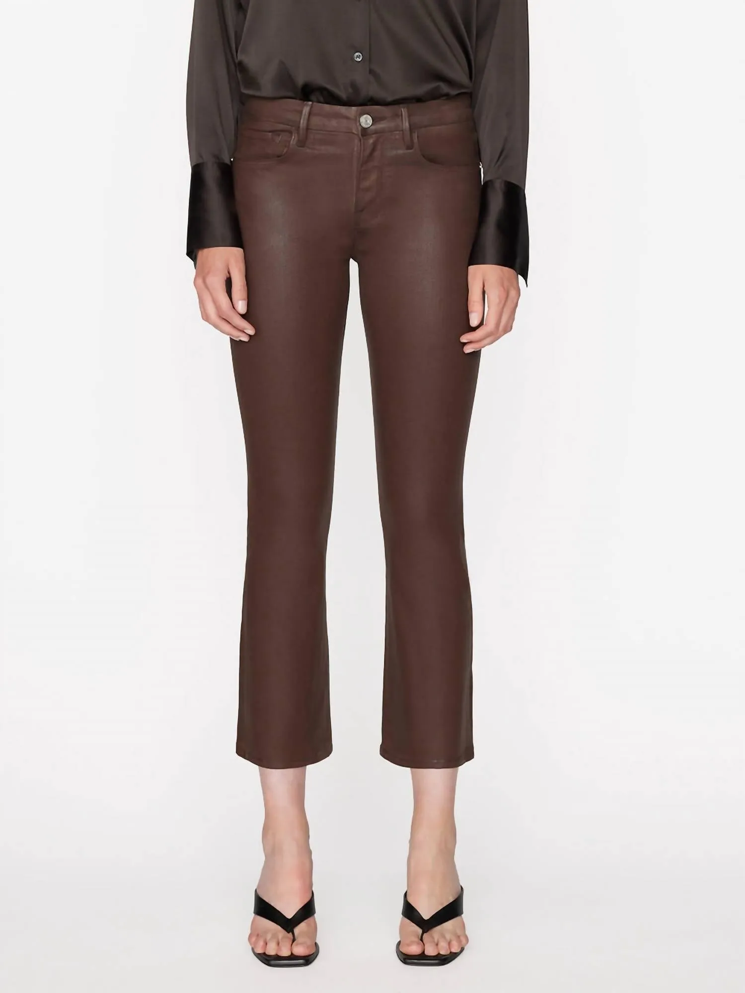 Le Crop Mini Boot Pant In Dark Chocolate