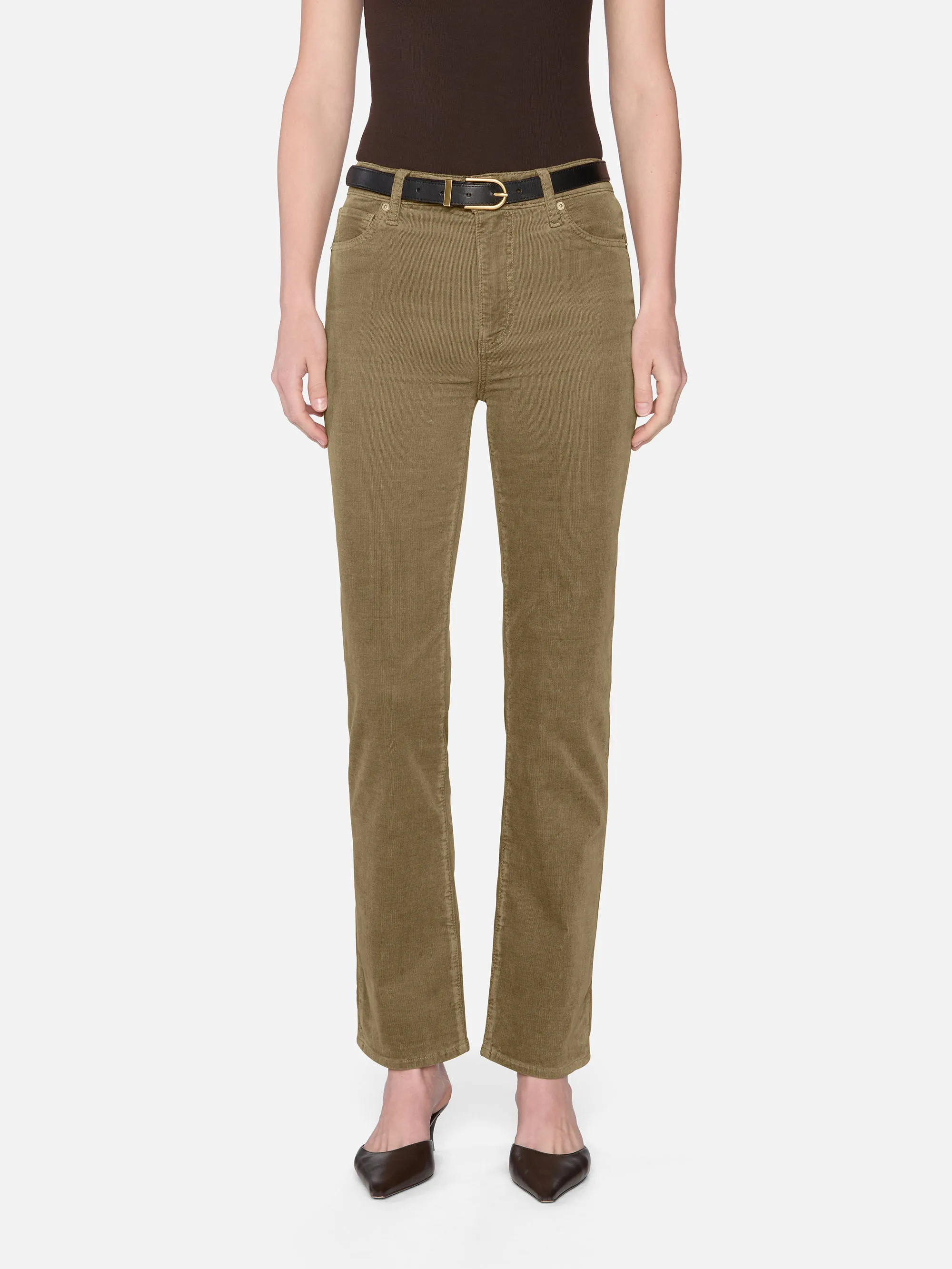 Le Sleek Straight Corduroy -- Light Beige