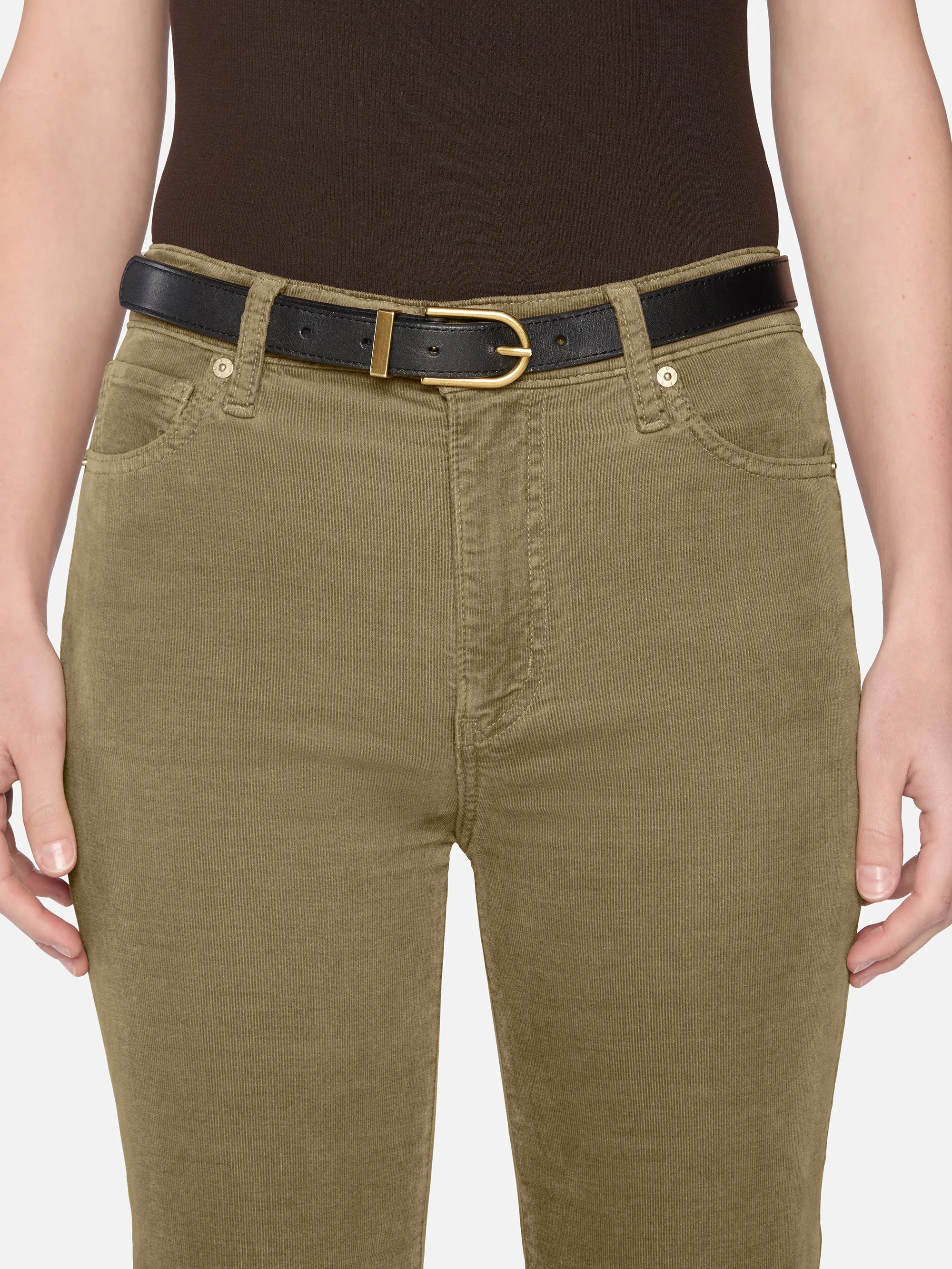 Le Sleek Straight Corduroy -- Light Beige