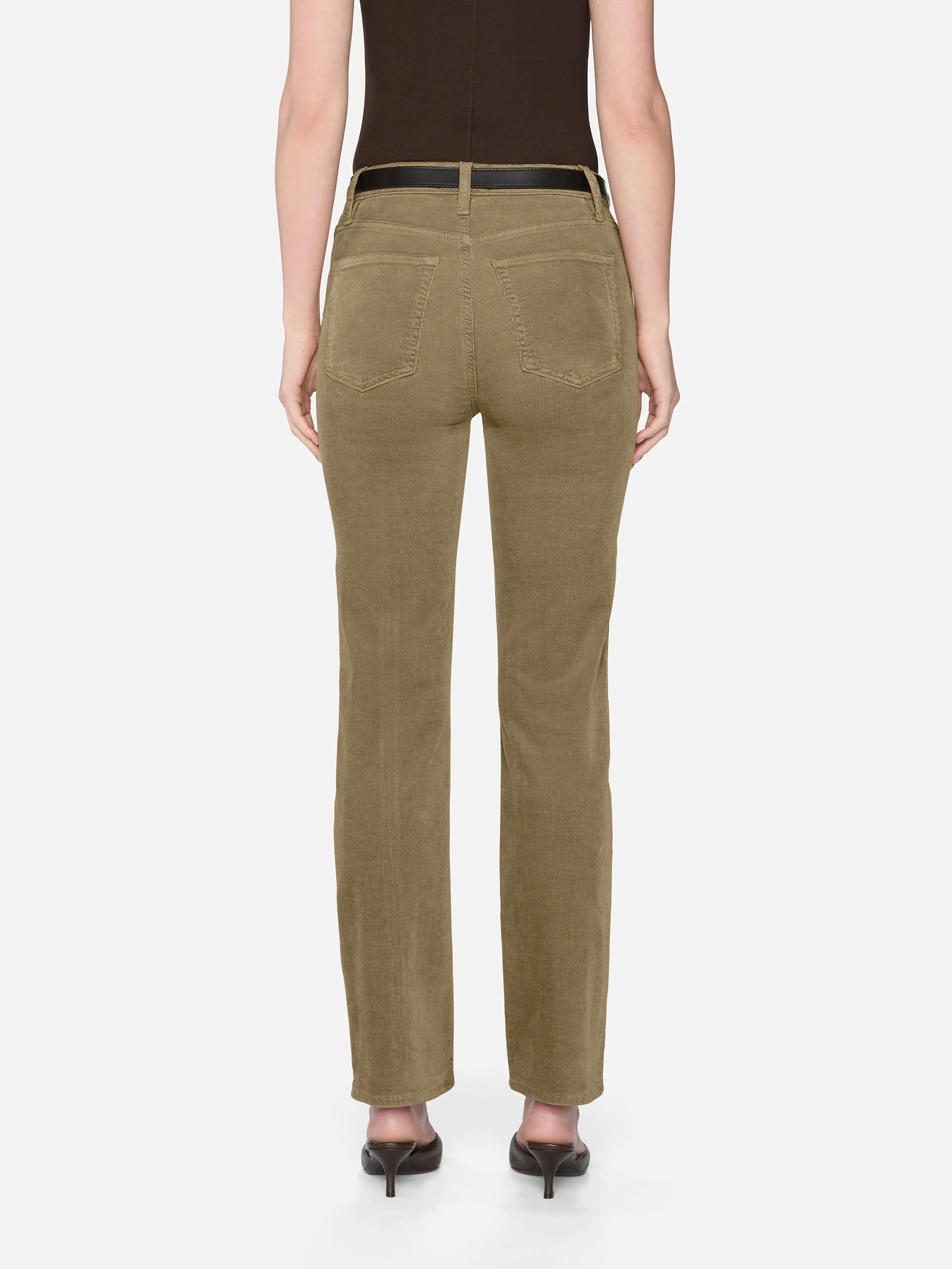 Le Sleek Straight Corduroy -- Light Beige