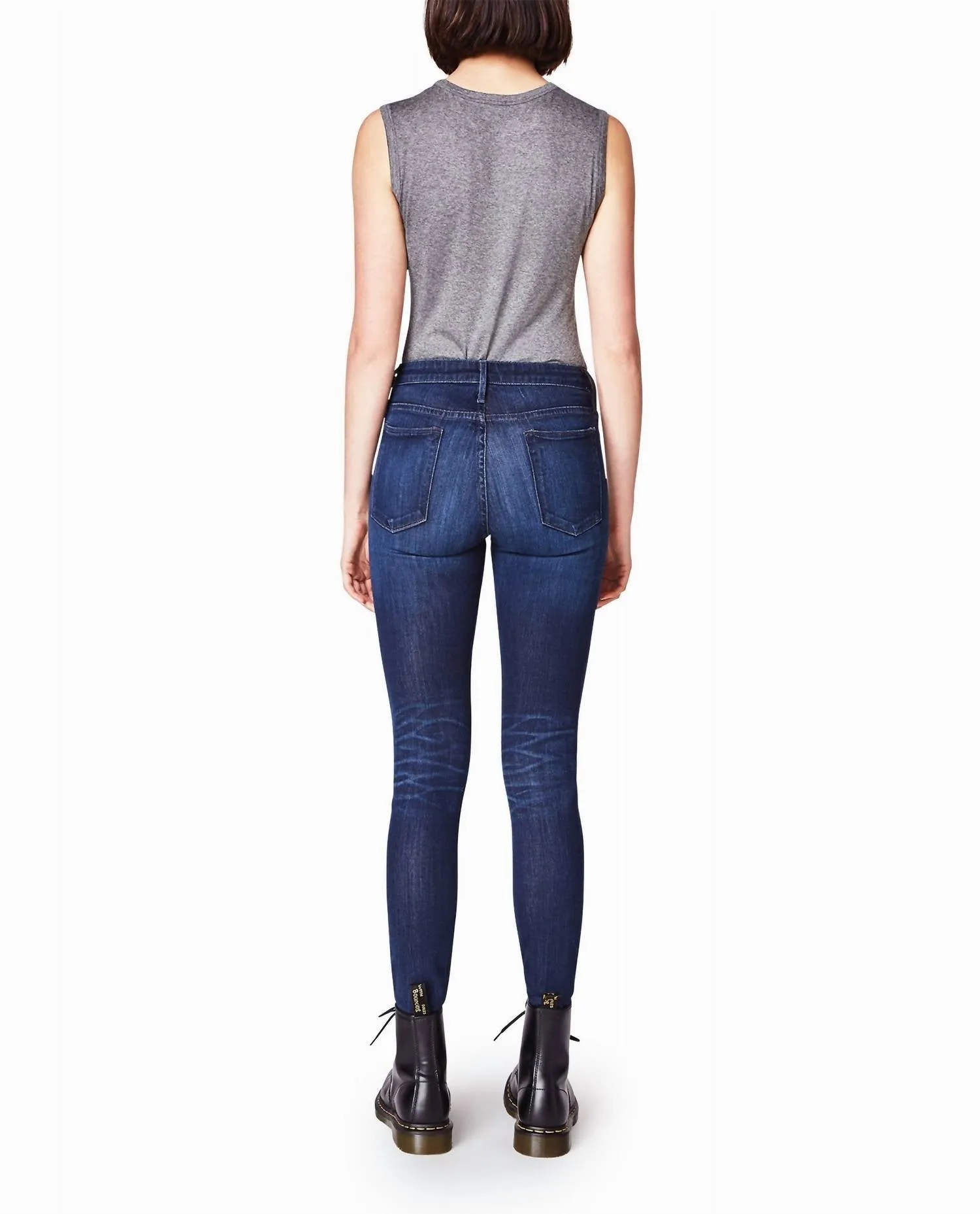 Leather And Denim Jean In Black Leather Denim