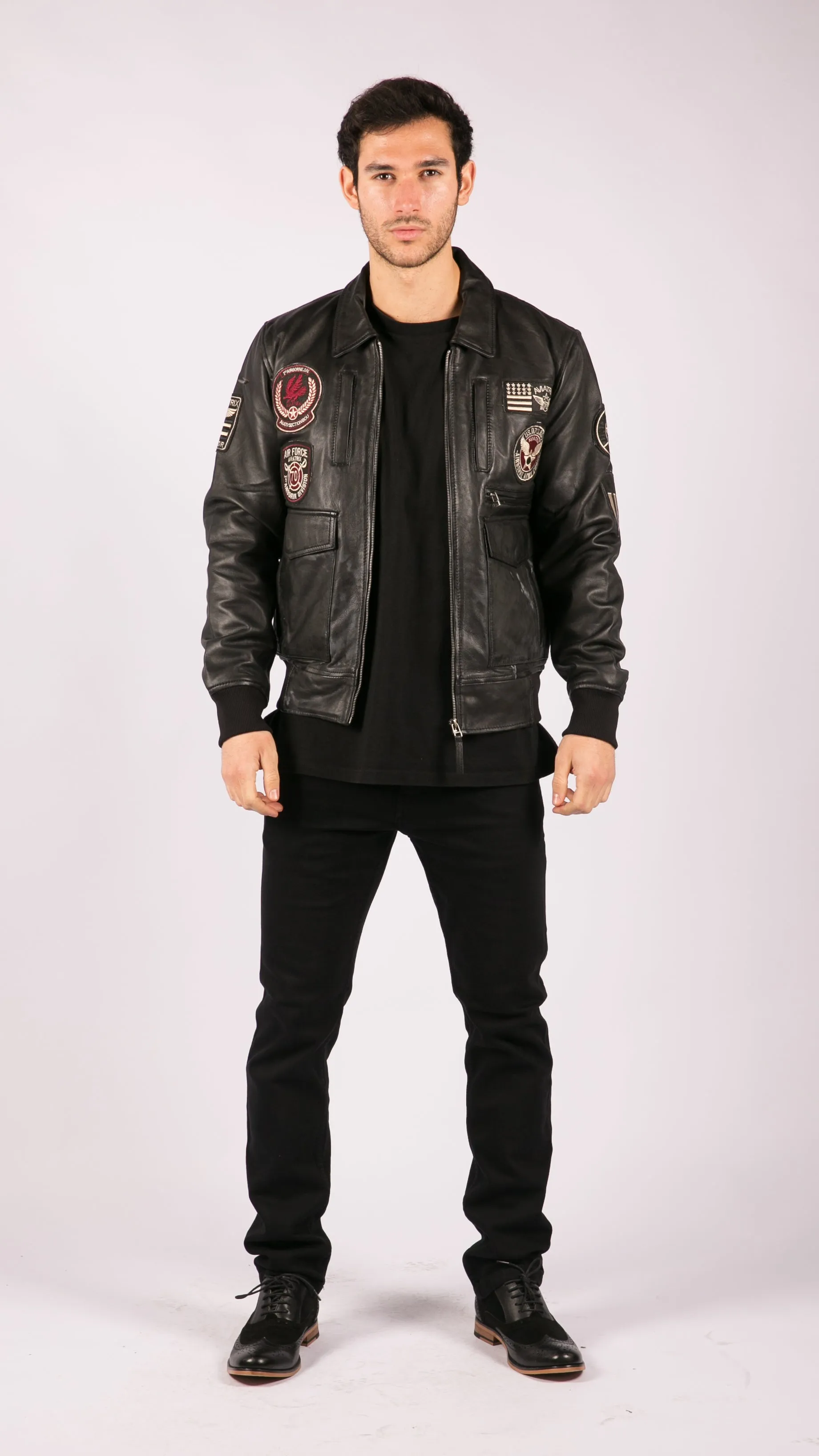 Leather Bomber Air Force Jacket