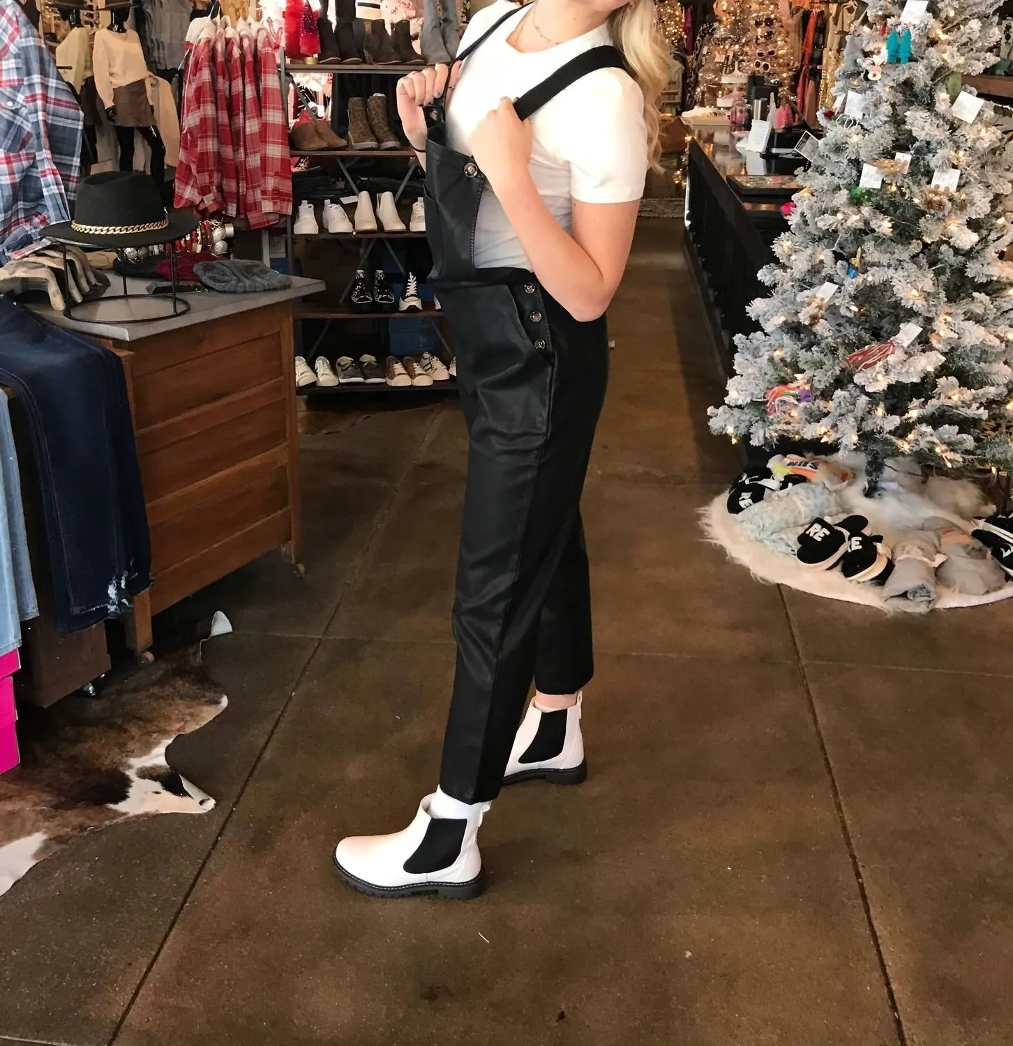 Leather Jumpsuit In Black