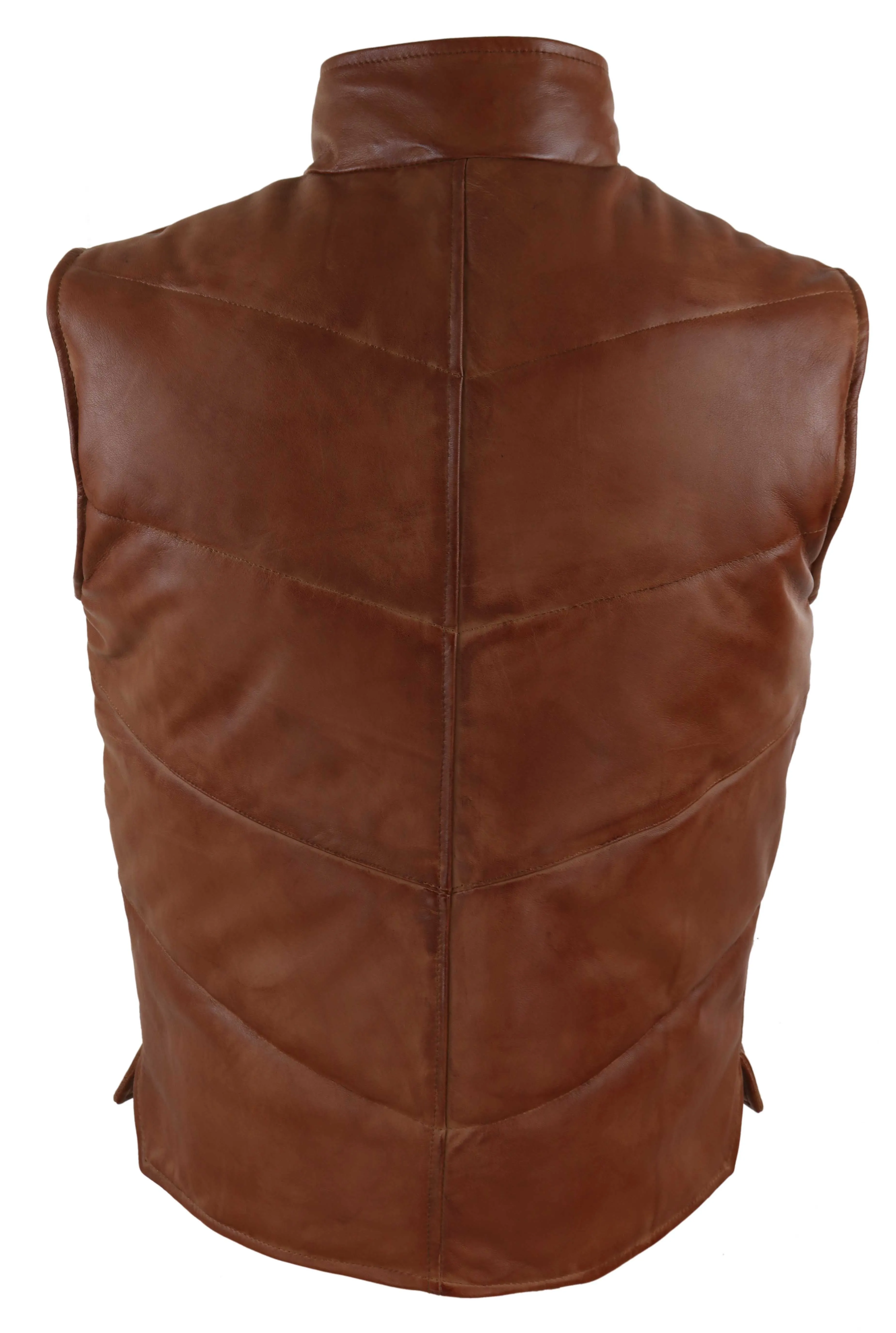 Leather Waistcoat Gilet Puffer Warm Casual