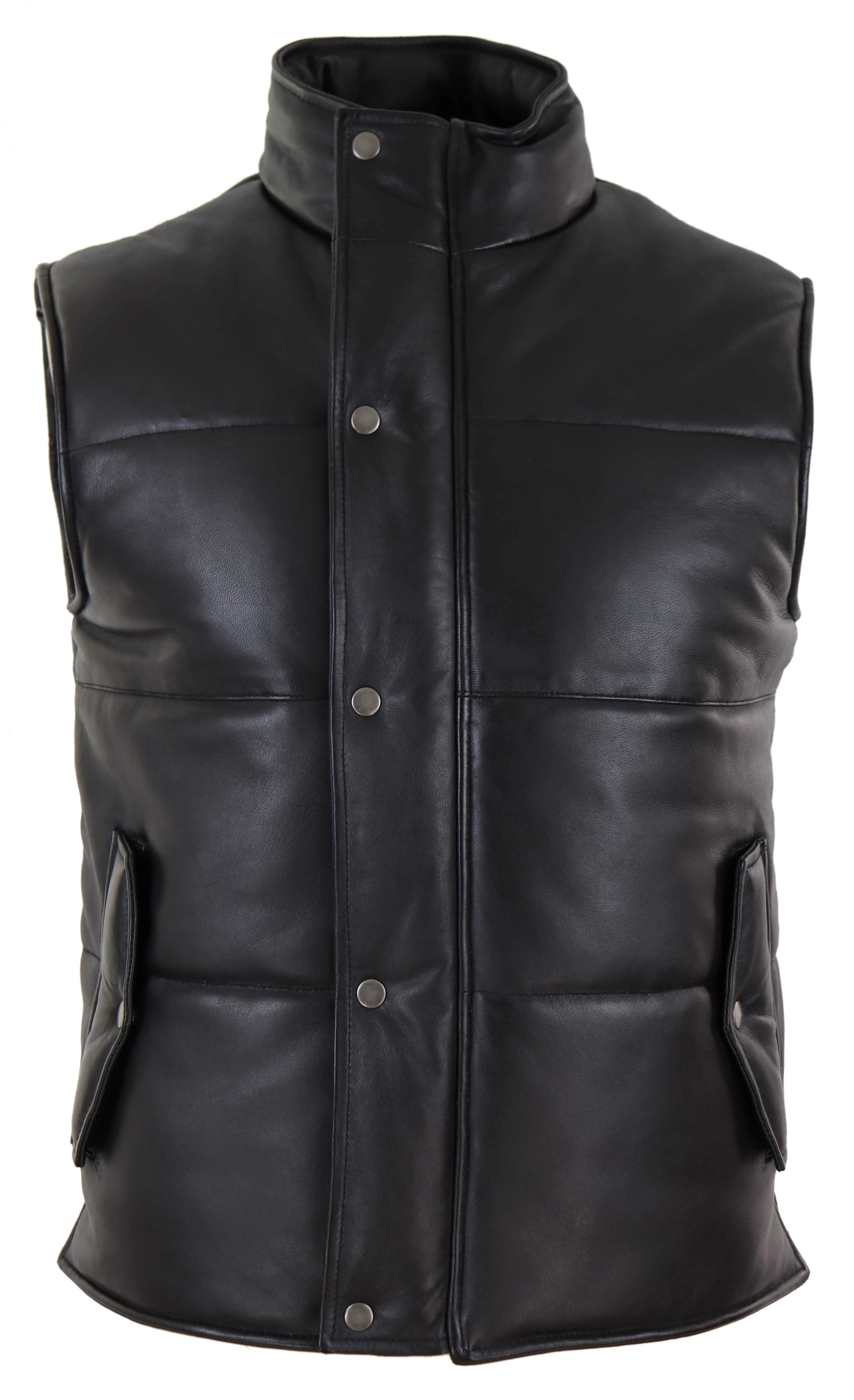 Leather Waistcoat Gilet Puffer Warm Casual