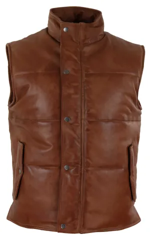 Leather Waistcoat Gilet Puffer Warm Casual