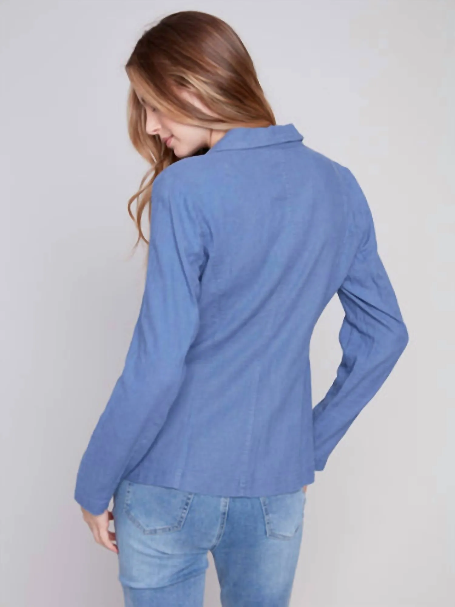 Linen Blazer In Denim