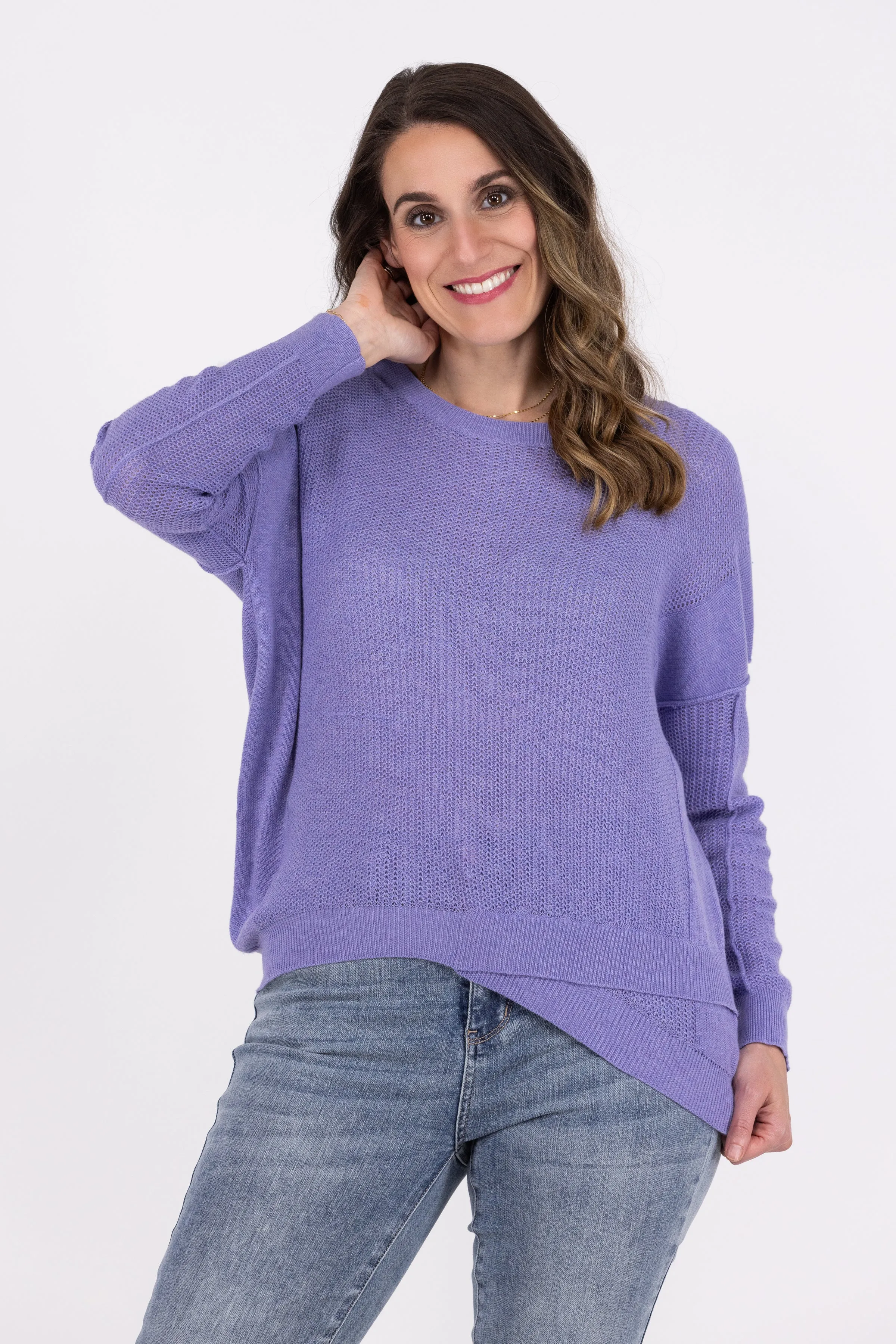Look This Way Women's Round Neckline Relaxed Fit Sweater