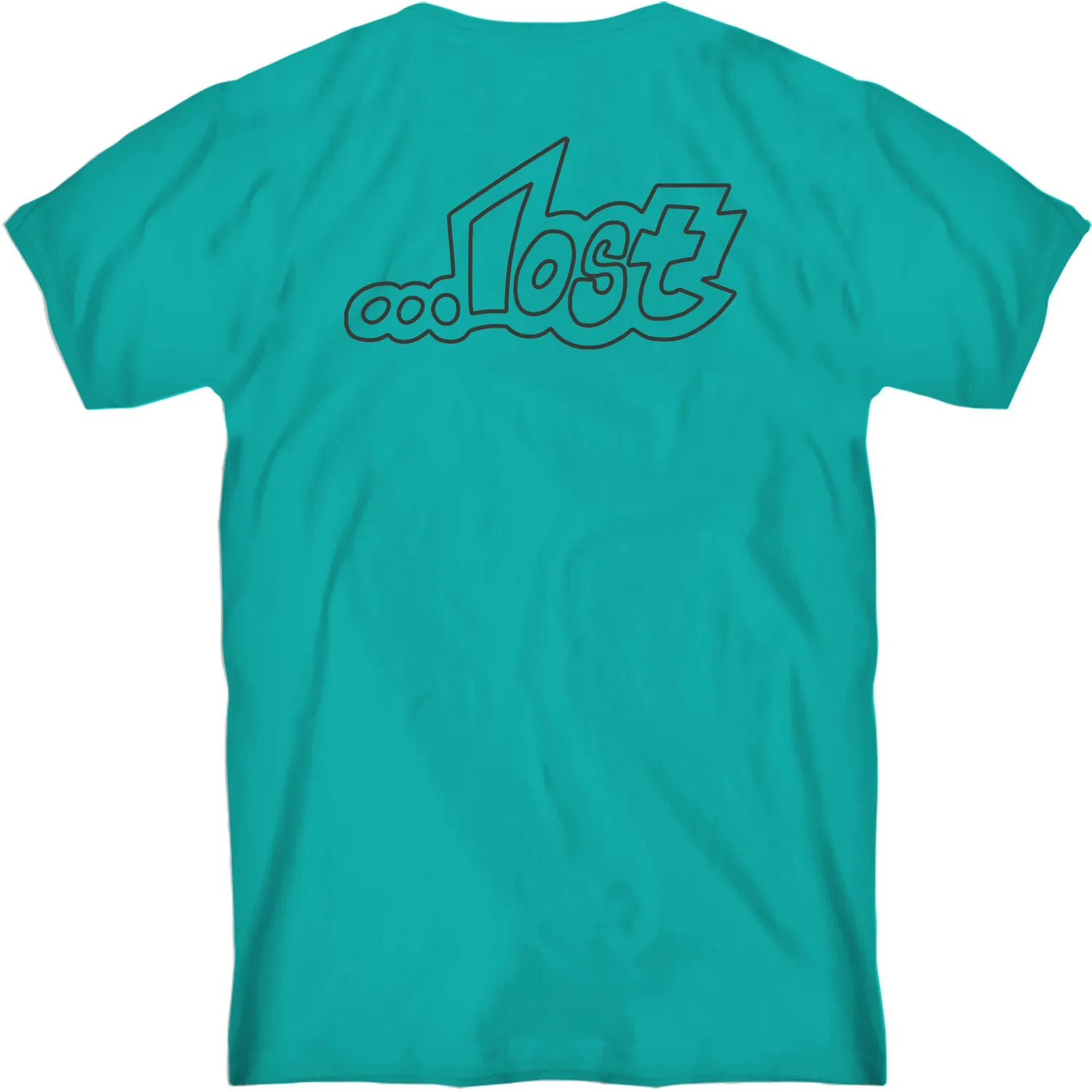Lost Outlines Mens Vintage Dye Tee T-Shirt Ultra Cyan