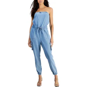 Lucia Womens Denim Cargo Jumpsuit