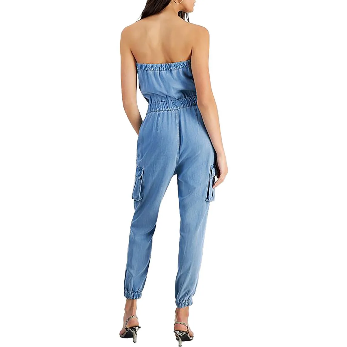 Lucia Womens Denim Cargo Jumpsuit